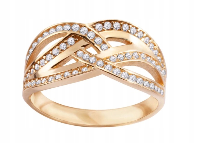 Złoty Pierścionek z Cyrkoniami r17 EB18412 Verona Jewellery