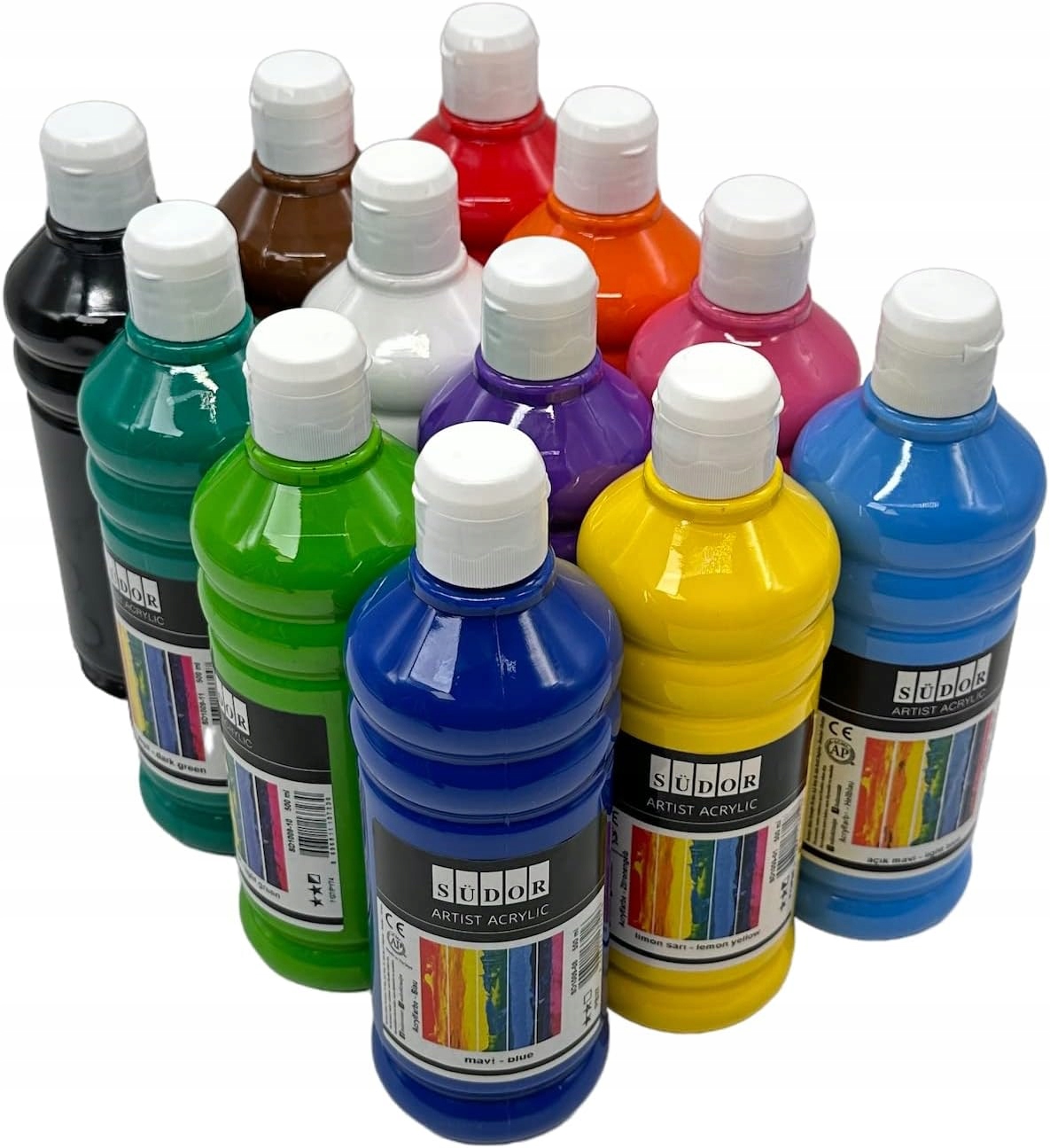 Akrylové barvy 500ml na dřevo kamene plátna tkaniny kůže kov pouring