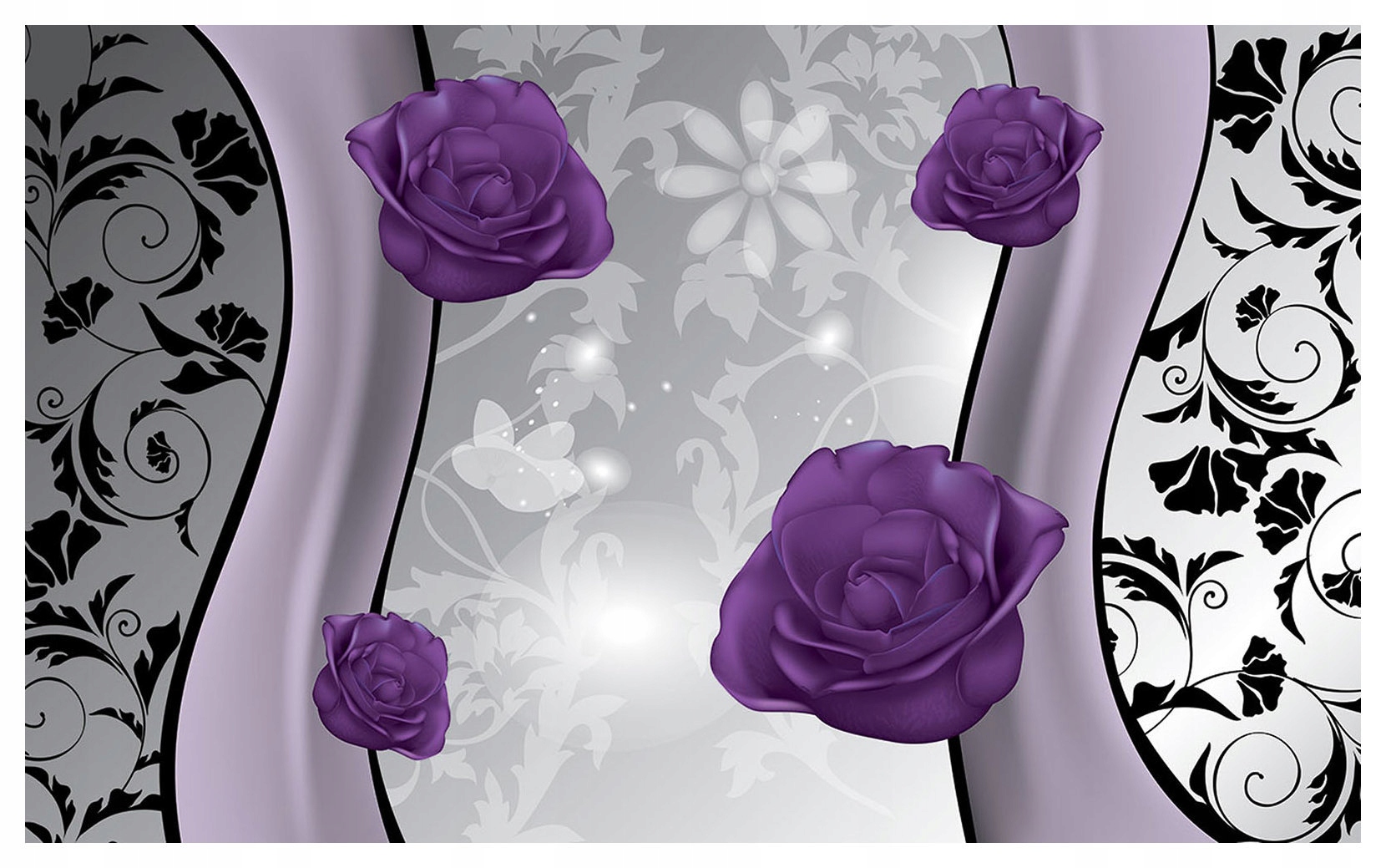 Fototapeta Ruže Fialové Strieborné Kvitnúce Perspektíva Vinyl 368x254 lepidlo