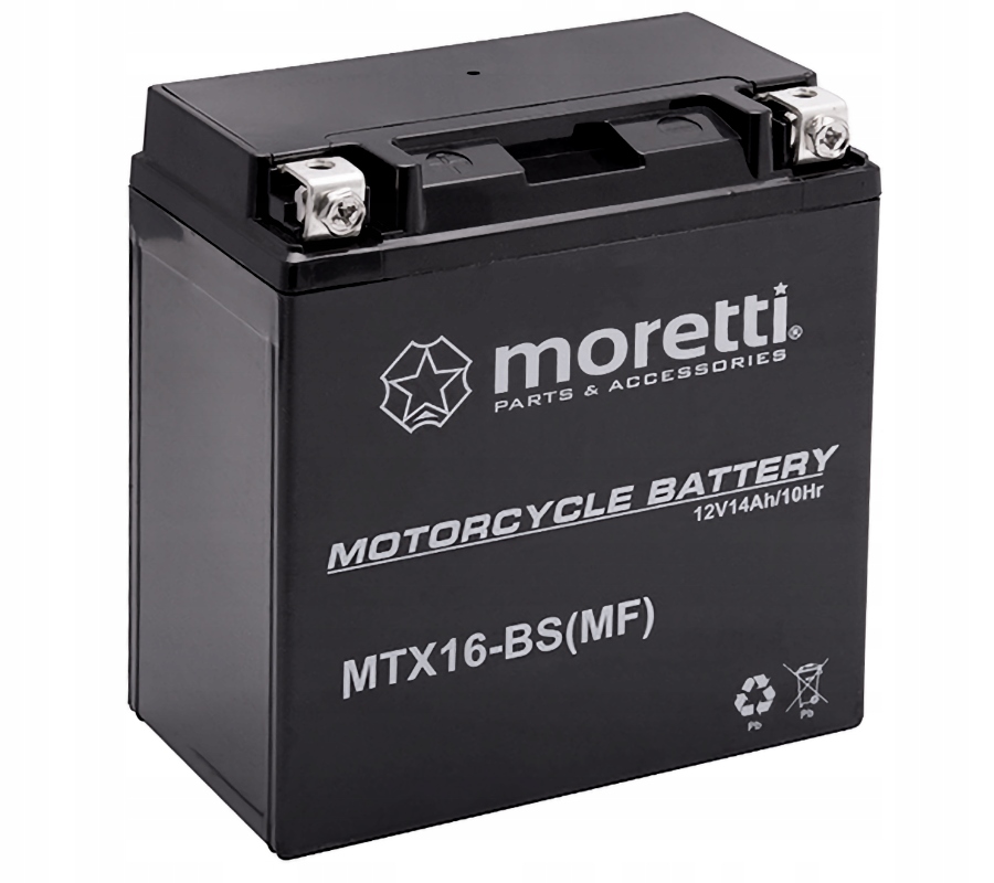 Akumulátor gelová 12V 14Ah Moretti YTX16B-BS (MTX16-BS) Martinelli