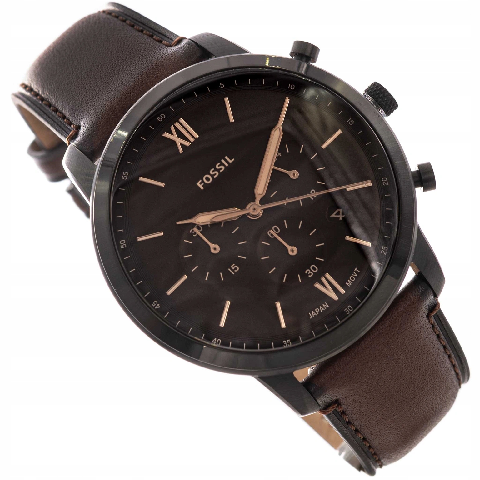 Pánské Hodinky Fossil FS6163 Neutra Chronograf Kožený Řemínek Elegantní
