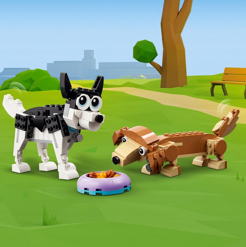 LEGO CREATOR UROCZE PSIAKI 3W1 PIESKI PSY KLOCKI ZESTAW DLA DZIECI 3 W 1 7+ Nazwa zestawu UROCZE PIESKI 3W1 UROCZE PSIAKI 3W1 ZESTAW LEGO CREATOR  PUDEL BEAGEL LABRADOR