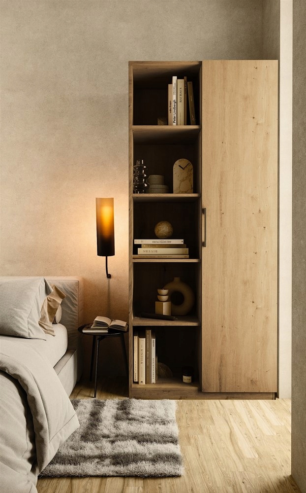 REGAŁ SŁUPEK SZAFKA NA KSIĄŻKI ZABAWKI KOMODA DO BIURA SALONU 80CM ARTISAN Kolor mebla dąb artisan