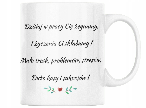 KUBEK POŻEGNANIE KOLEŻANKI KOLEGI PRACA IMIĘ NAPIS Marka inna