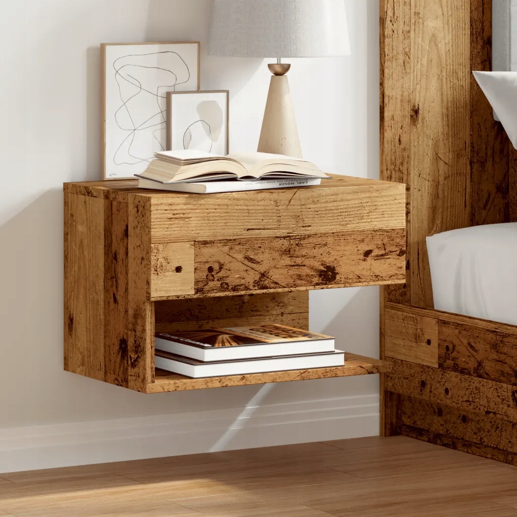 vidaXL Nástěnný noční stolek old wood