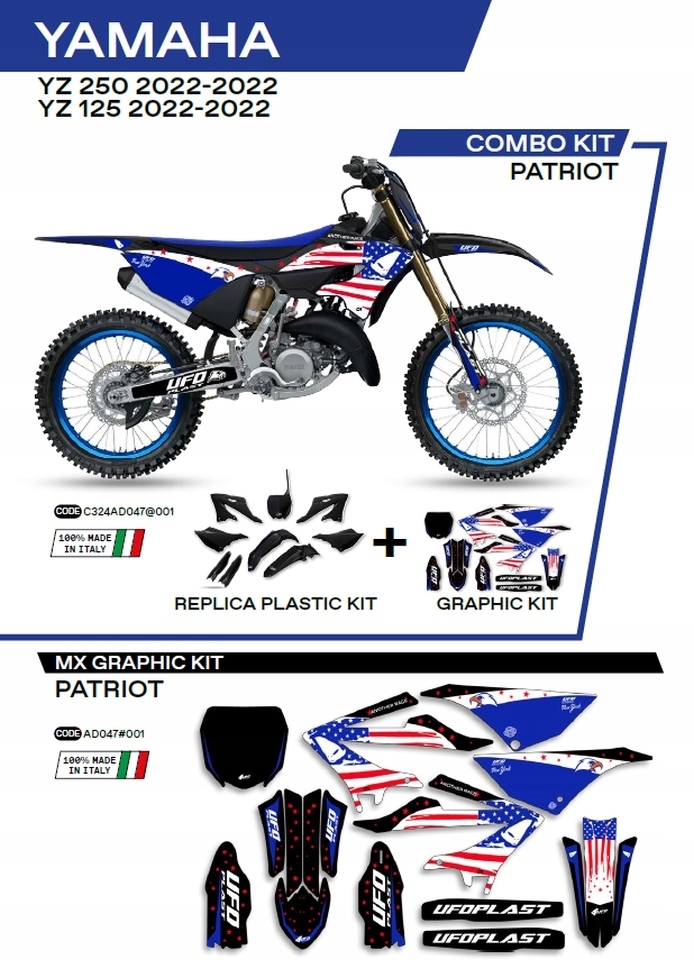 Ufo Komplet Plastov dyhy Yamaha Yz 125/250 '22