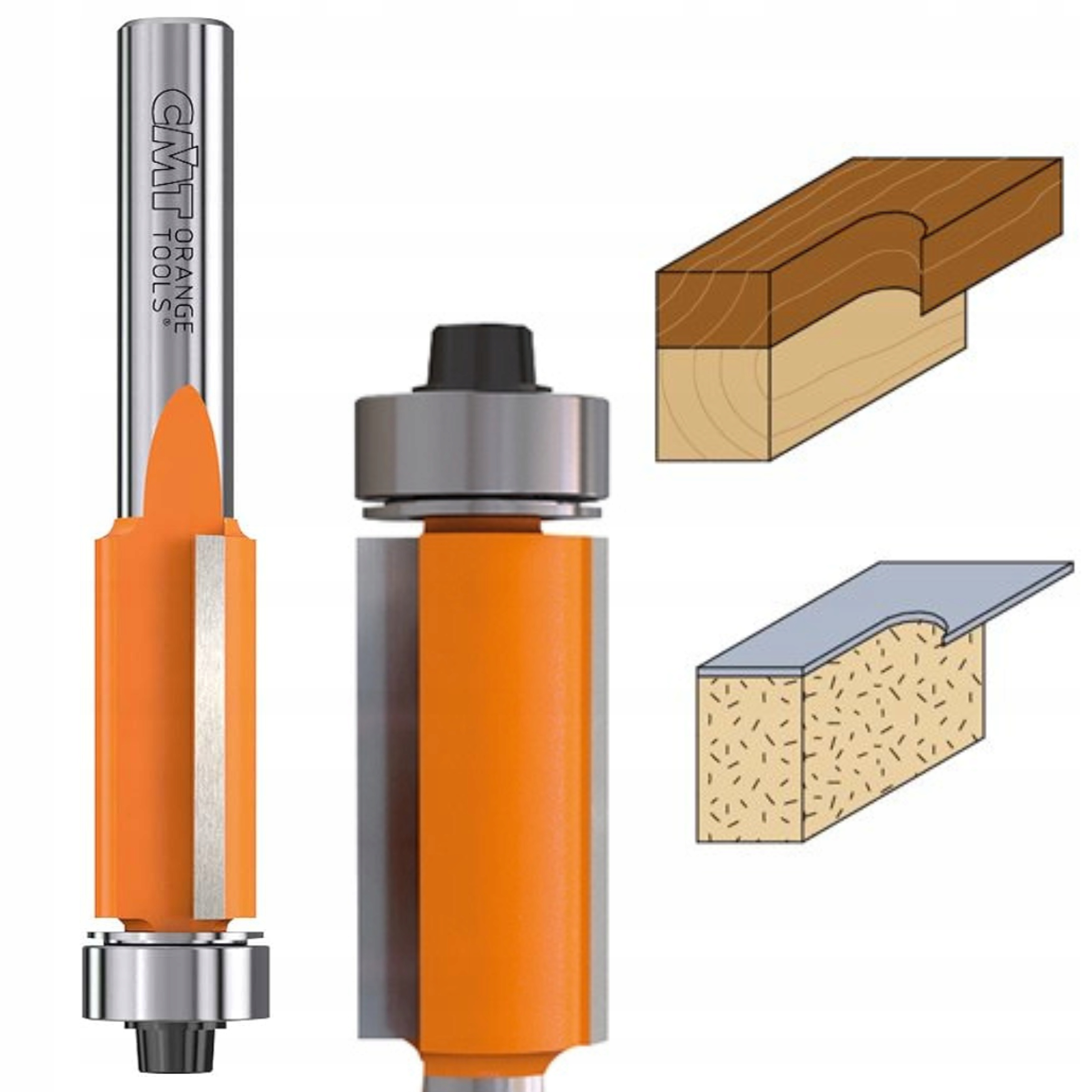 Frez Prosty Z Łożyskiem Dolnym D=12,7 I=25,4 S=8 Z2 Kąt -3° Cmt 906.127.11