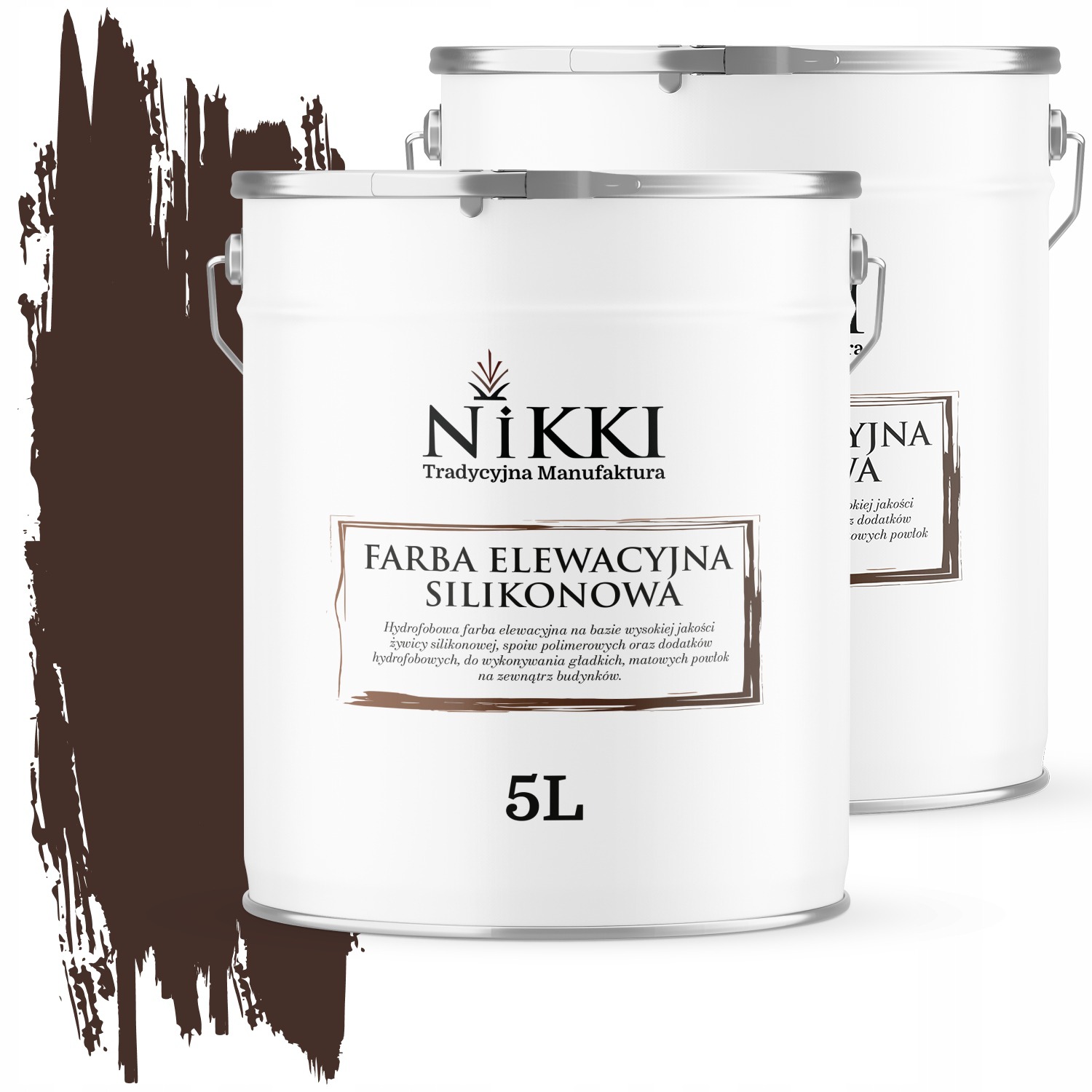 Fasádna Silikónová Fasádna Farba 2X5 L Čokoládovo Hnedá RAL8017 Na Fasády