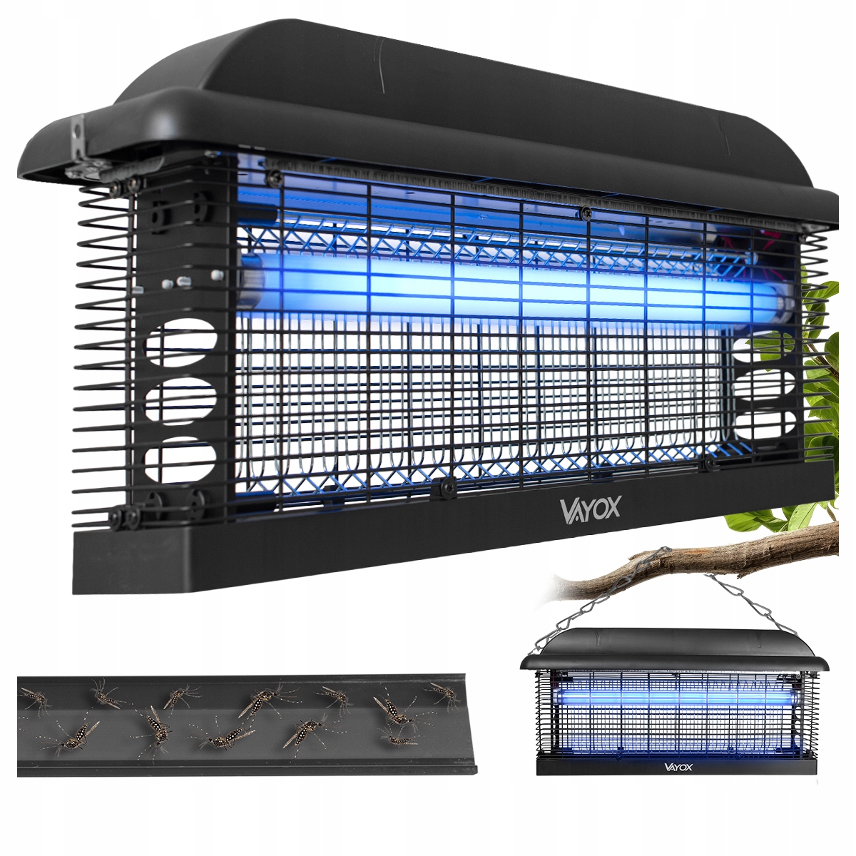 Lampa Owadobójcza Na Komary Muchy Pułapka Elektryczna 30W Uv 180m Pro Vayox