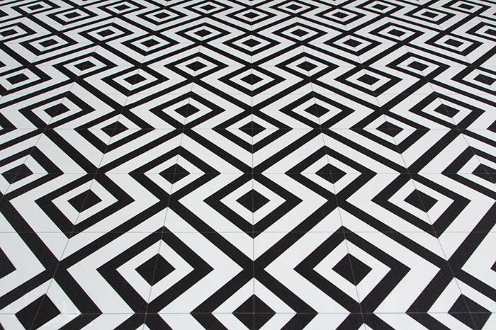 WYKŁADZINA PCV CZARNO BIAŁA szer. 2 m RETRO DO KUCHNI WIATROŁAPU ARTIFACT Grubość 2.8 mm