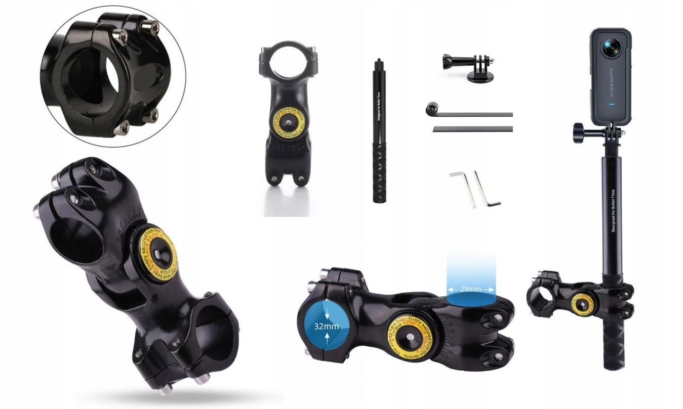 Hliníkový držiak teleskopická tyč pre kameru Insta360 Gopro Motocykel