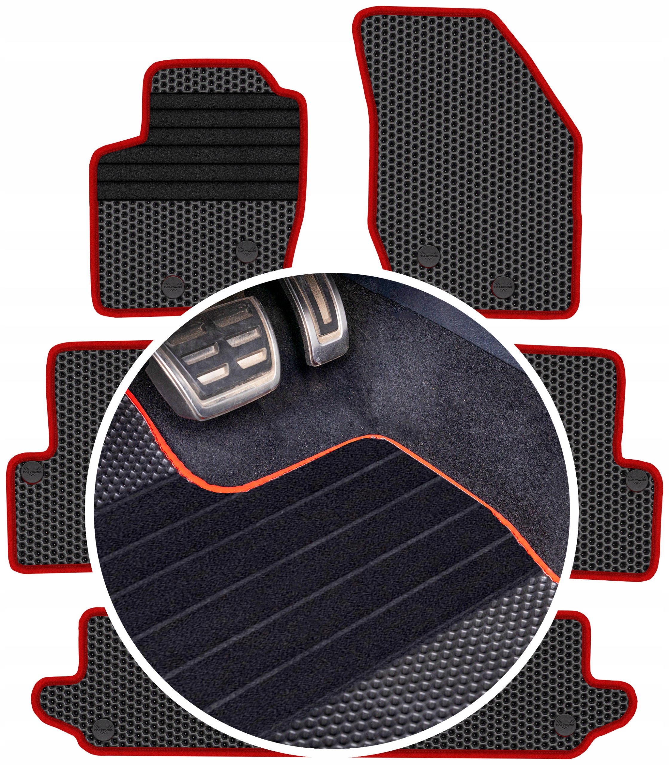Volvo XC90 I 7os 2003-2014 Gumové rohože Eva Eternity Plastry Medu