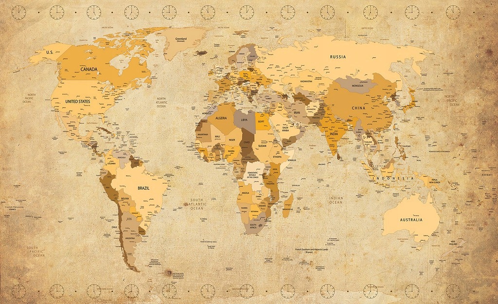 Vliesová fototapeta Mapa sveta Vintage cestovanie 416x254 lepidlo
