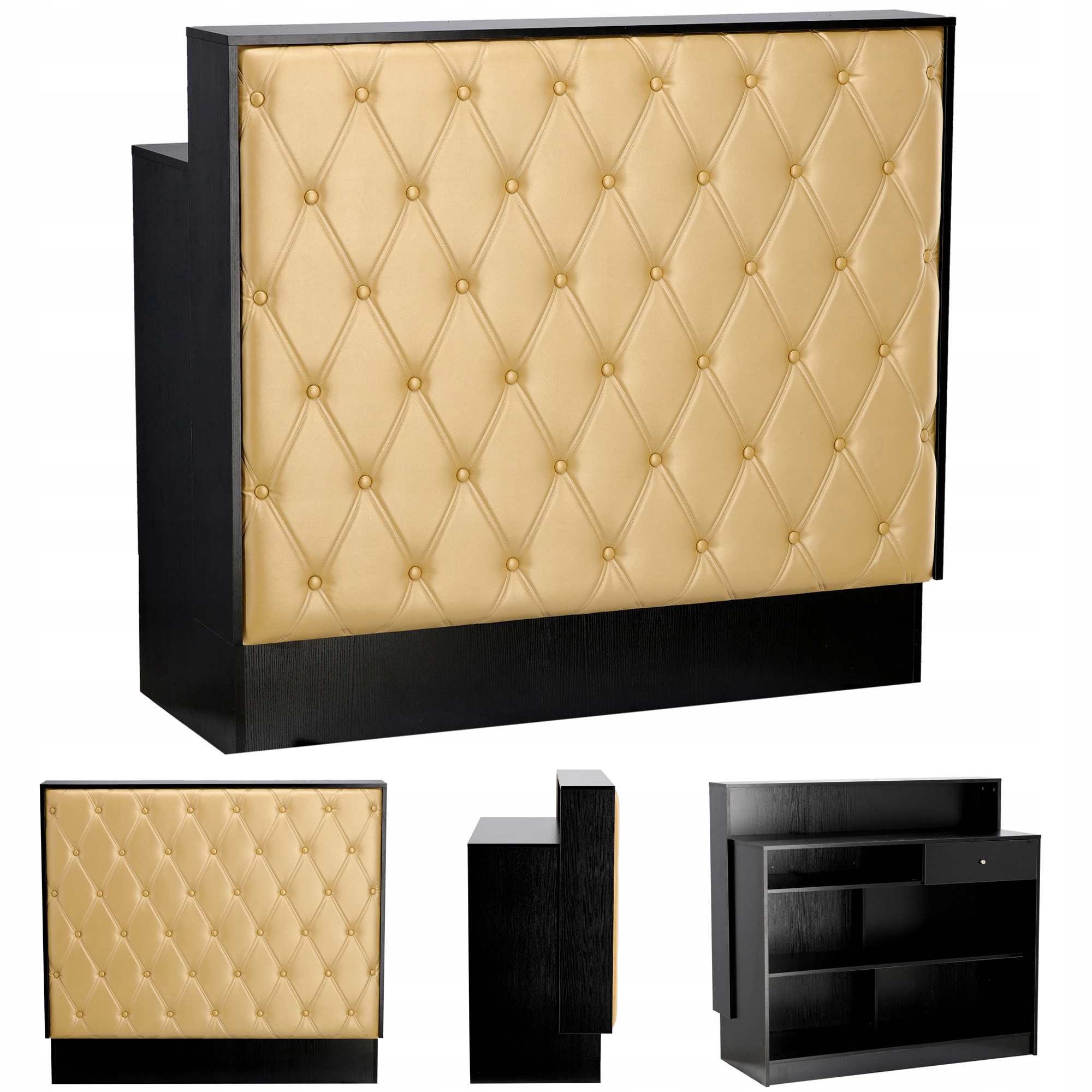 Prošívaná kadeřnická recepce Alia 124 cm kosmetická do Spa salonu