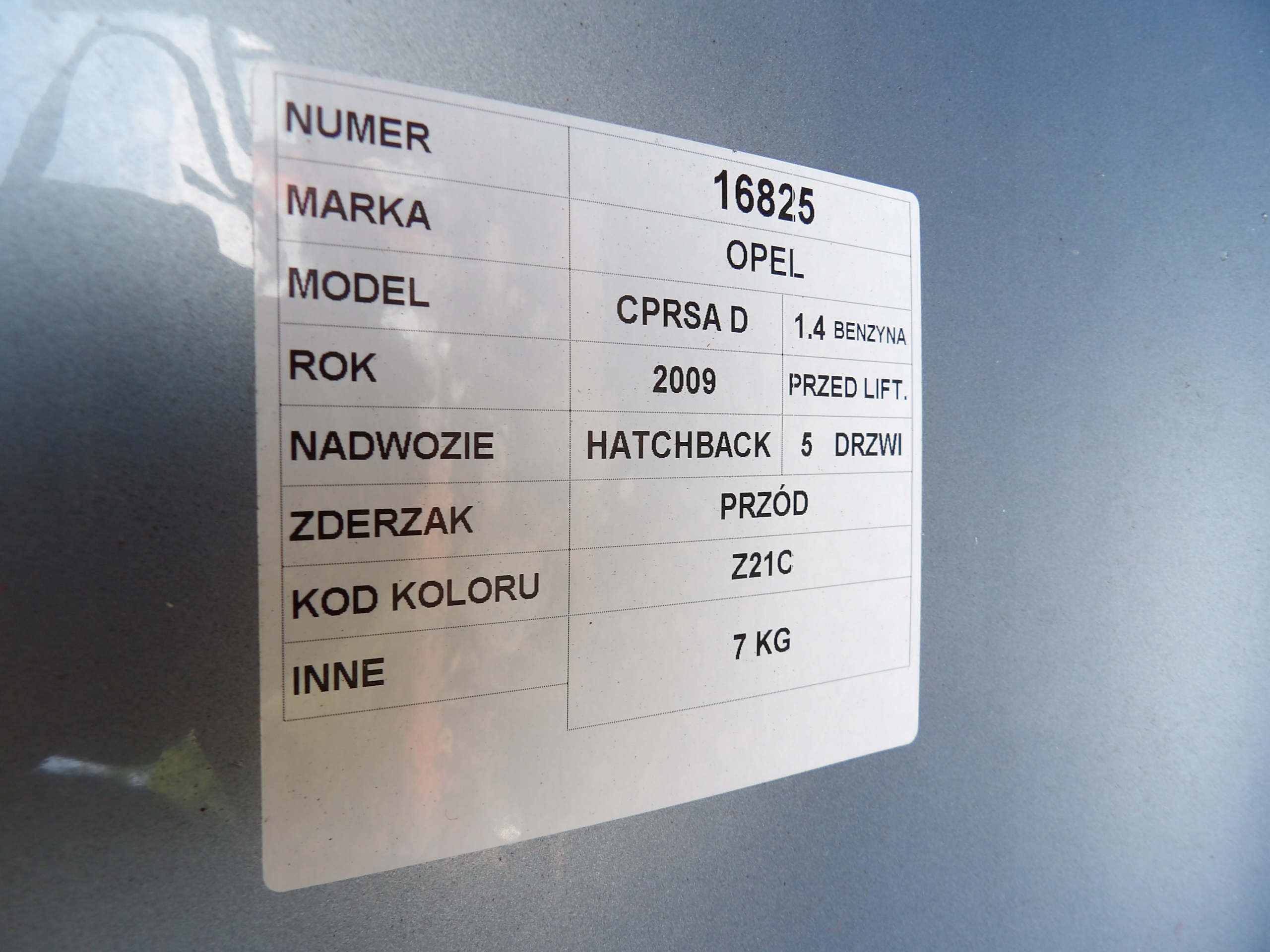 Opel Corsa D Pare choc Avant lak. Z21C
