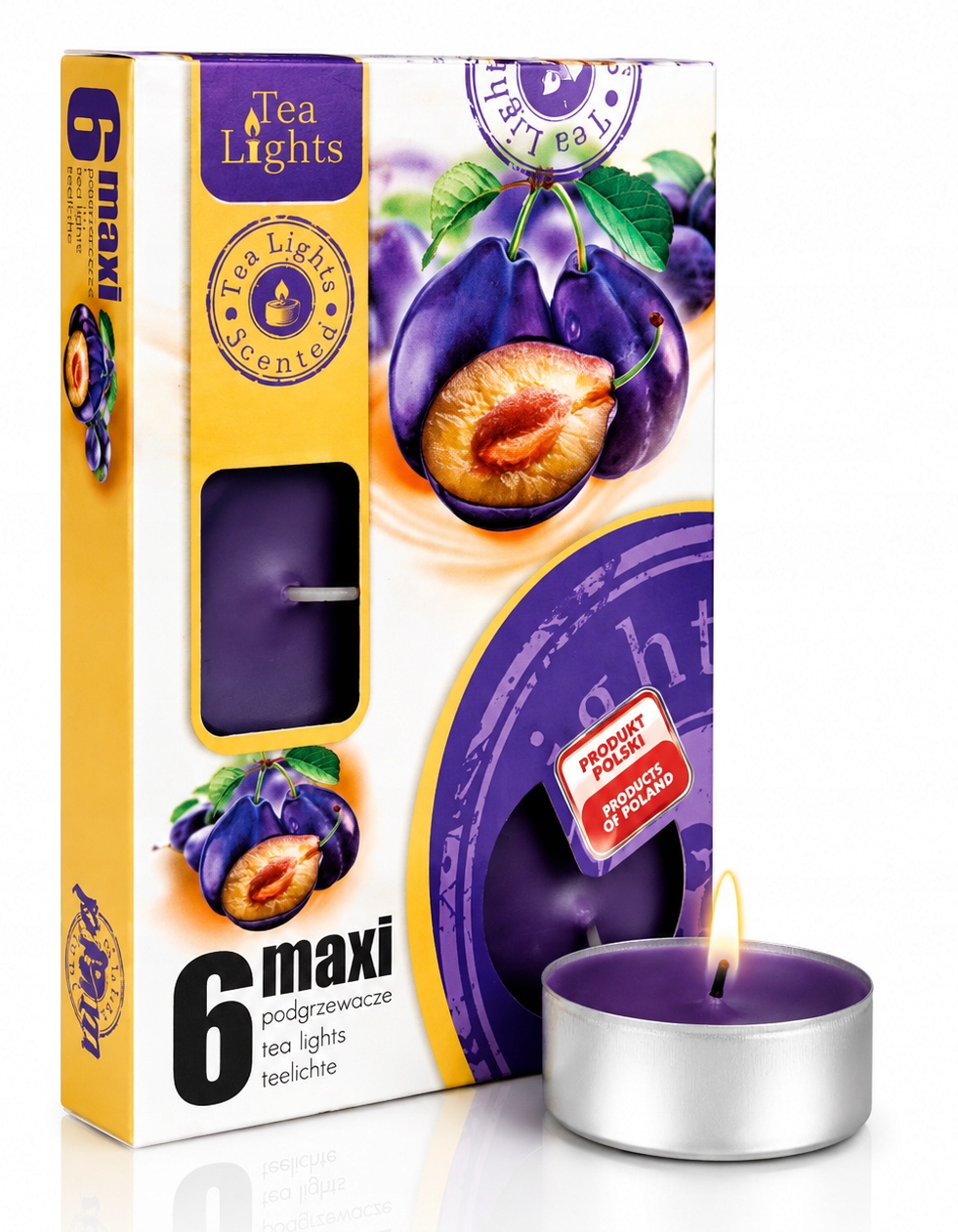 Podgrzewacze zapachowe MAXI 6 szt. tealighty,PLUM