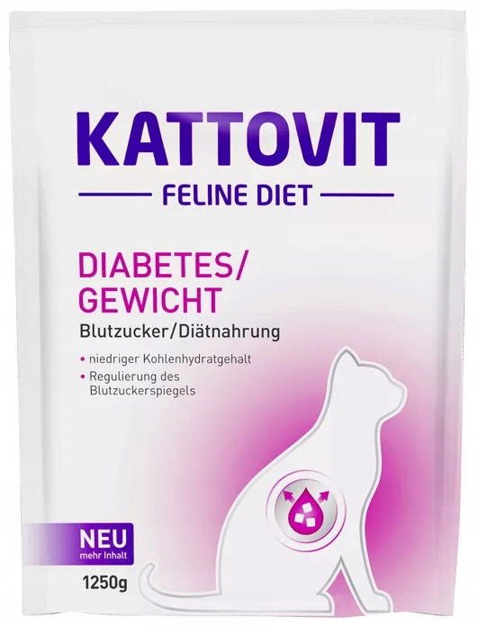 Kattovit Diabetes Krmivo pro kočky s nadváhou a cukrovkou 1,25 kg