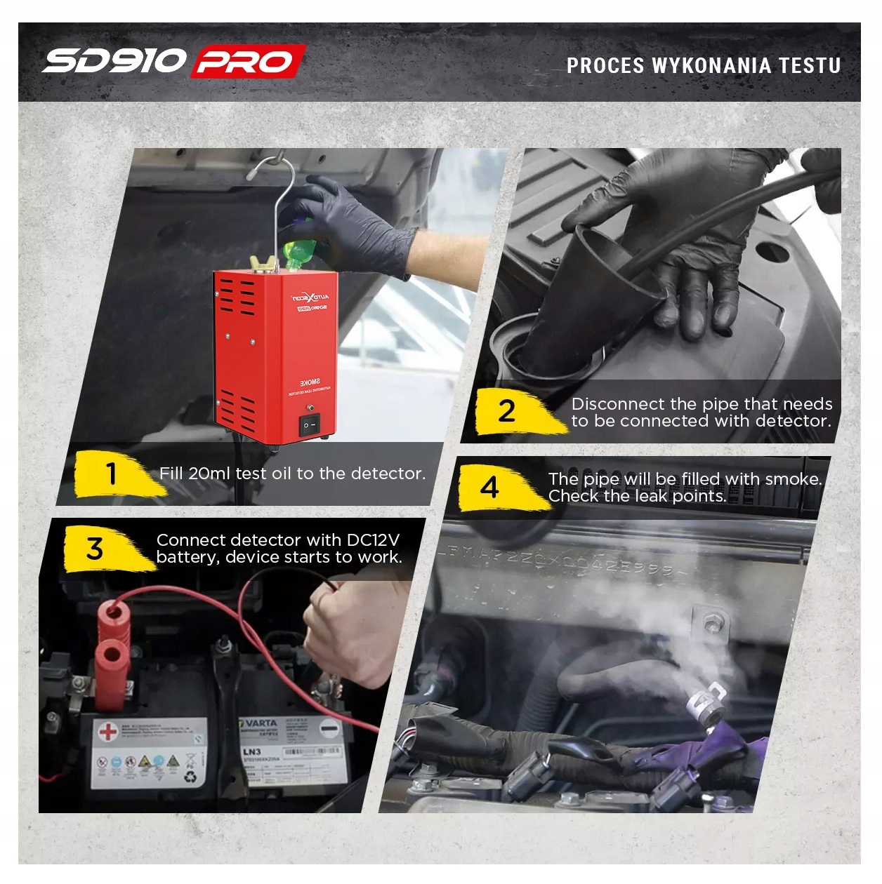 TESTER SZCZELNOŚCI AUTOXSCAN SD910PRO zadymiarka Marka AutoXscan