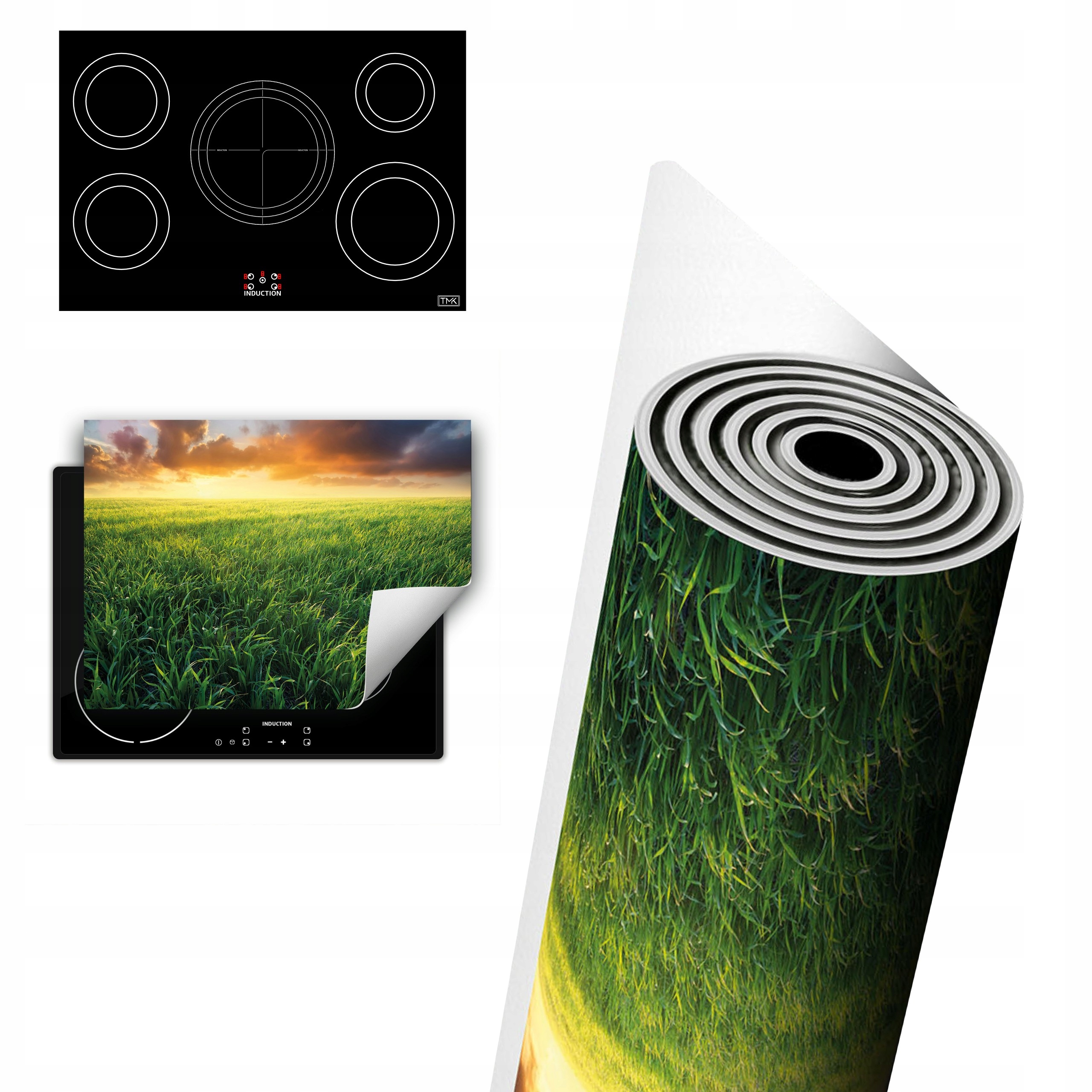 Vinylová Ochrana Na Indukci Desek 80x52 Krajina slunce