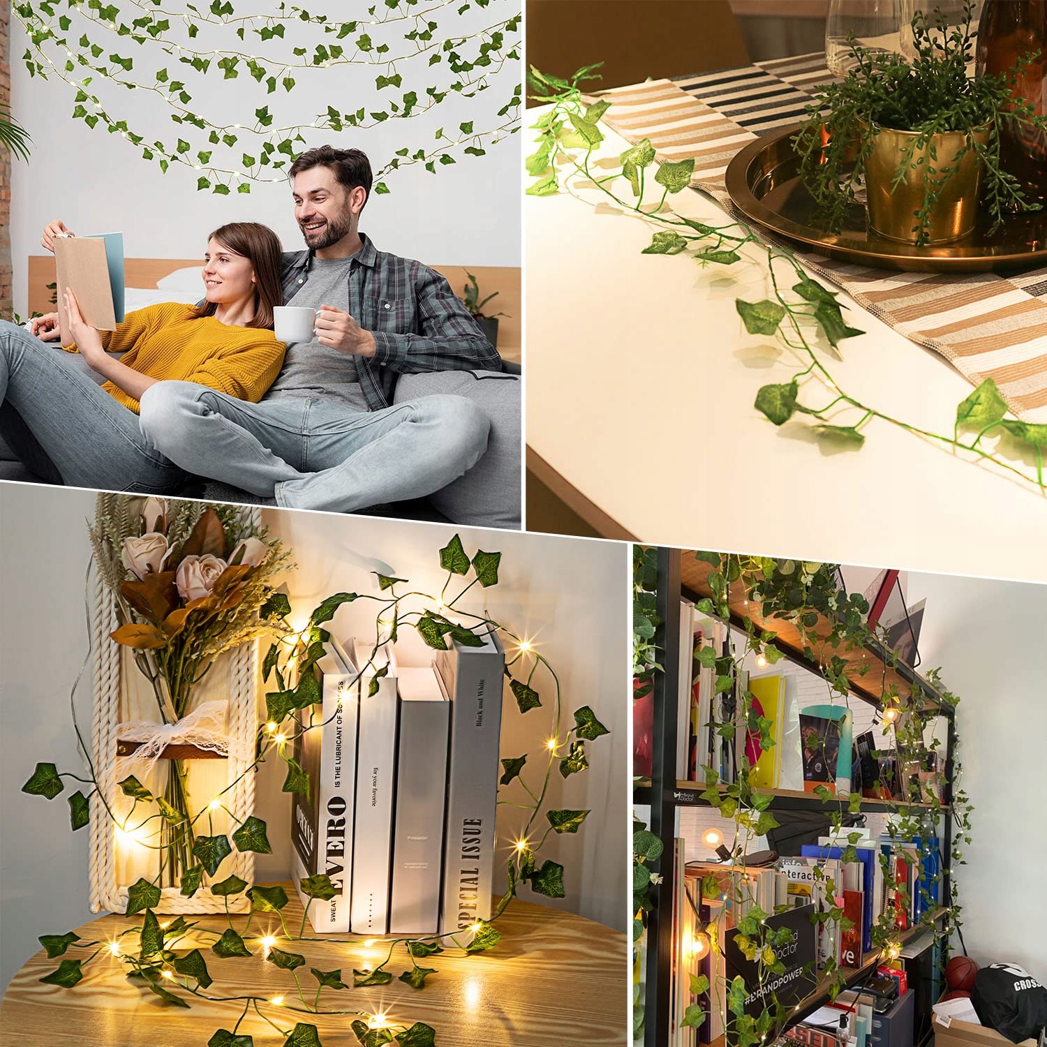 BIGZOM GIRLANDA ŚWIETLNA LAMPKI ŁAŃCUCH Z LISTKAMI DEKORACYJNY 2M 20 LED — miniatura 6