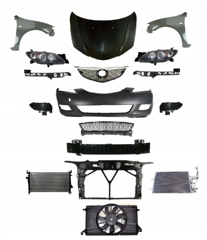 MAZDA 3 BK СЕДАН 2004-2007 КОМПЛЕКТ ПЕРЕД КАПОТ