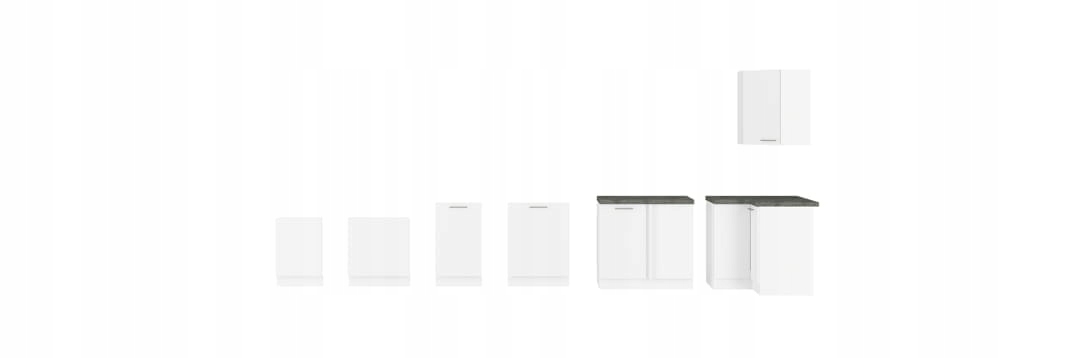 Meble kuchenne Lara biały połysk 260cm Marka Mebelzone