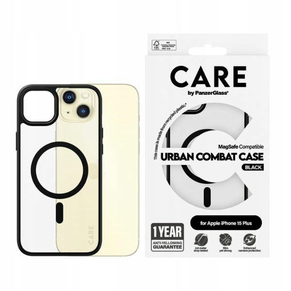 Care by PanzerGlass Urban Combat Case pro iPhone 15 Plus 6,7" MagSafe černý/bl