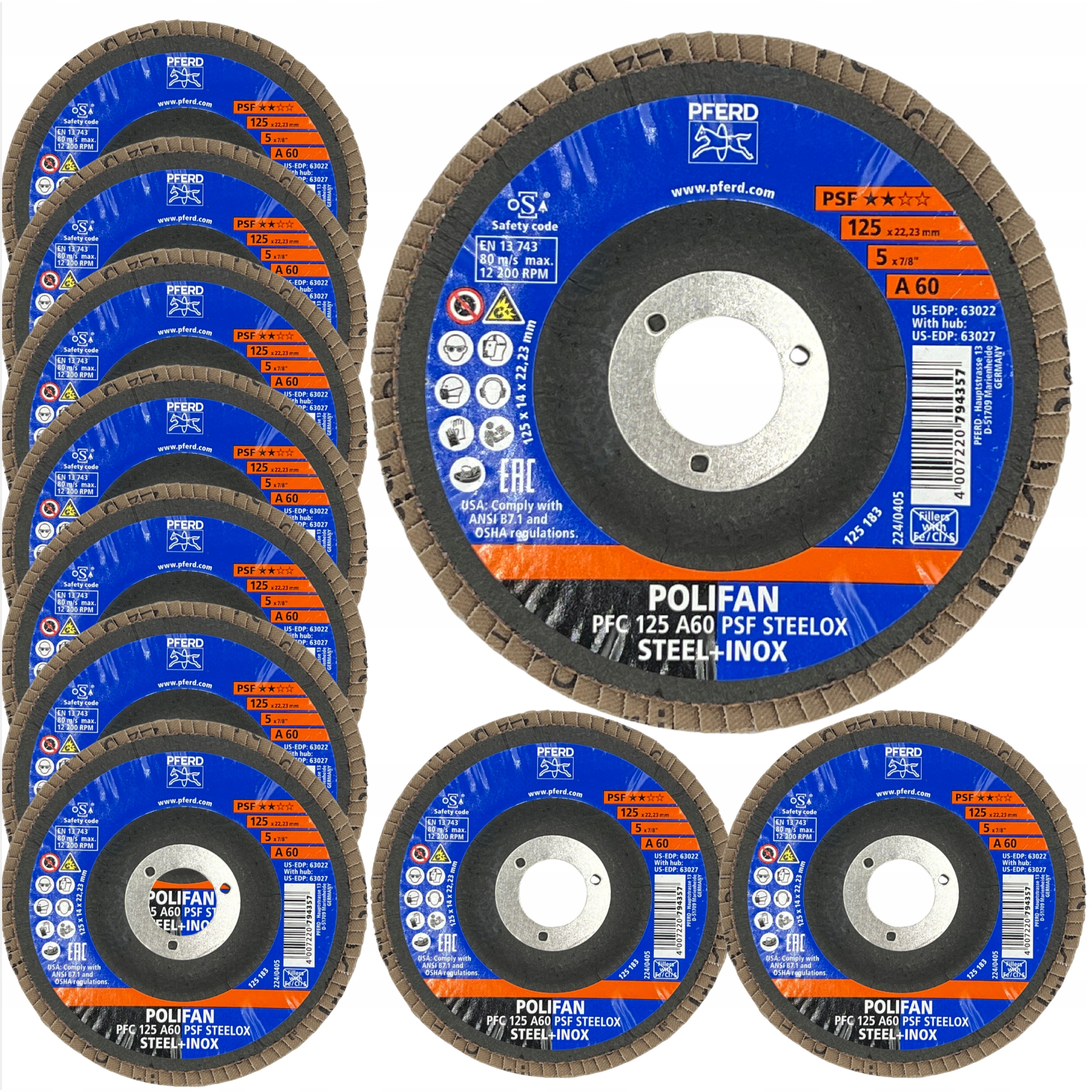 Lamelový Brusný Kotouč Lamelový A60 Pferd Na Ocel Inox 10 Ks