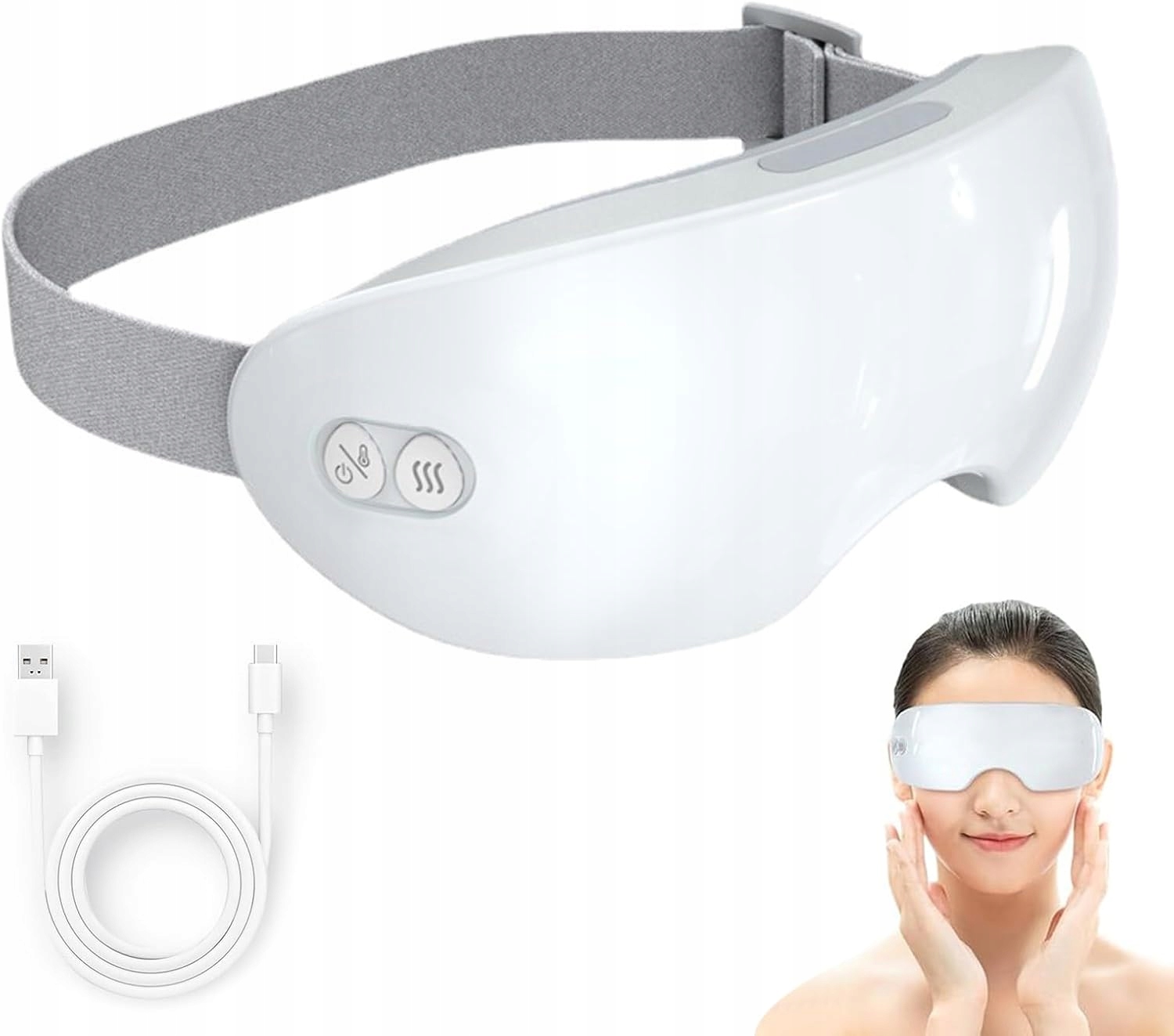 Parní maska masážní přístroj na oči s funkcí vyhřívání a chlazení pro suché stíny