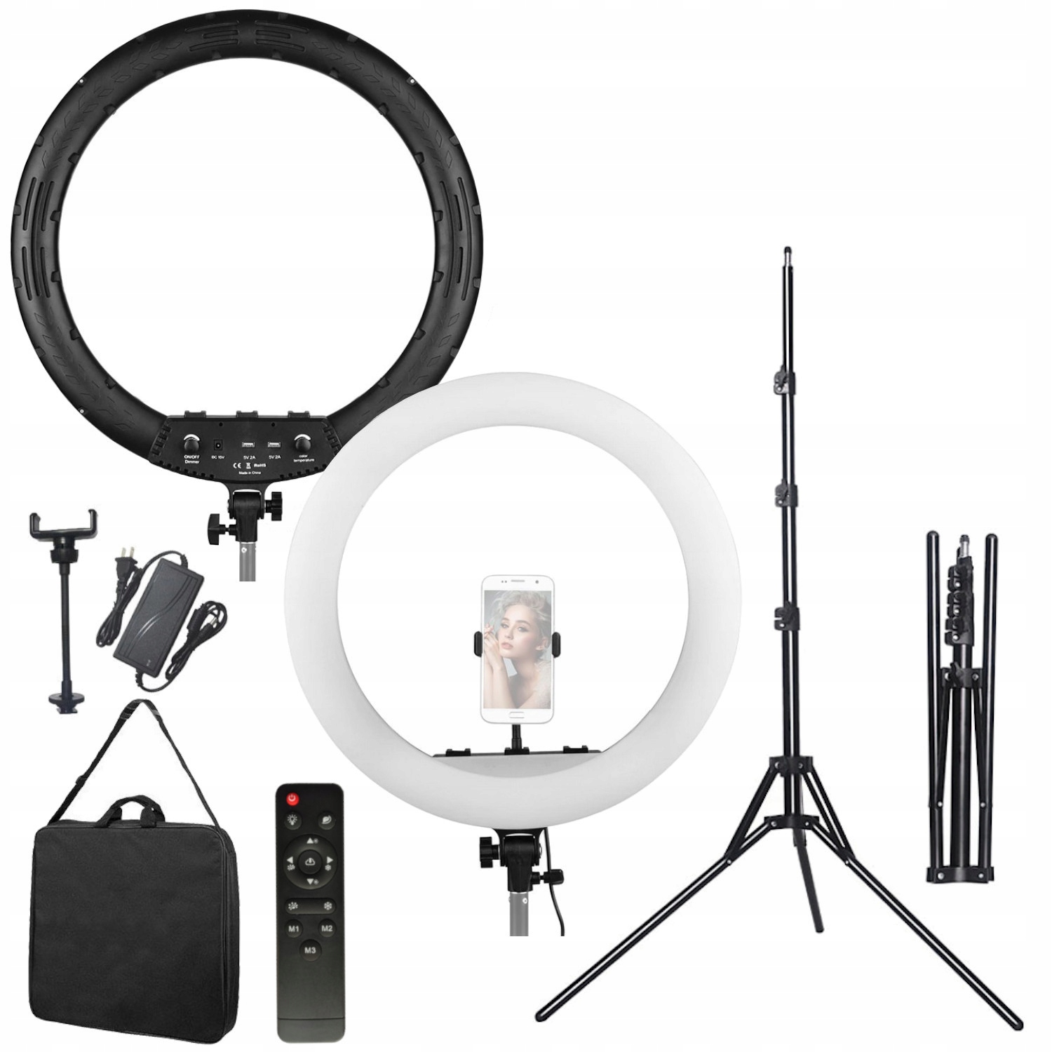 MITOYA MTY-21C LAMPA PIERŚCIENIOWA + STATYW 185 CM