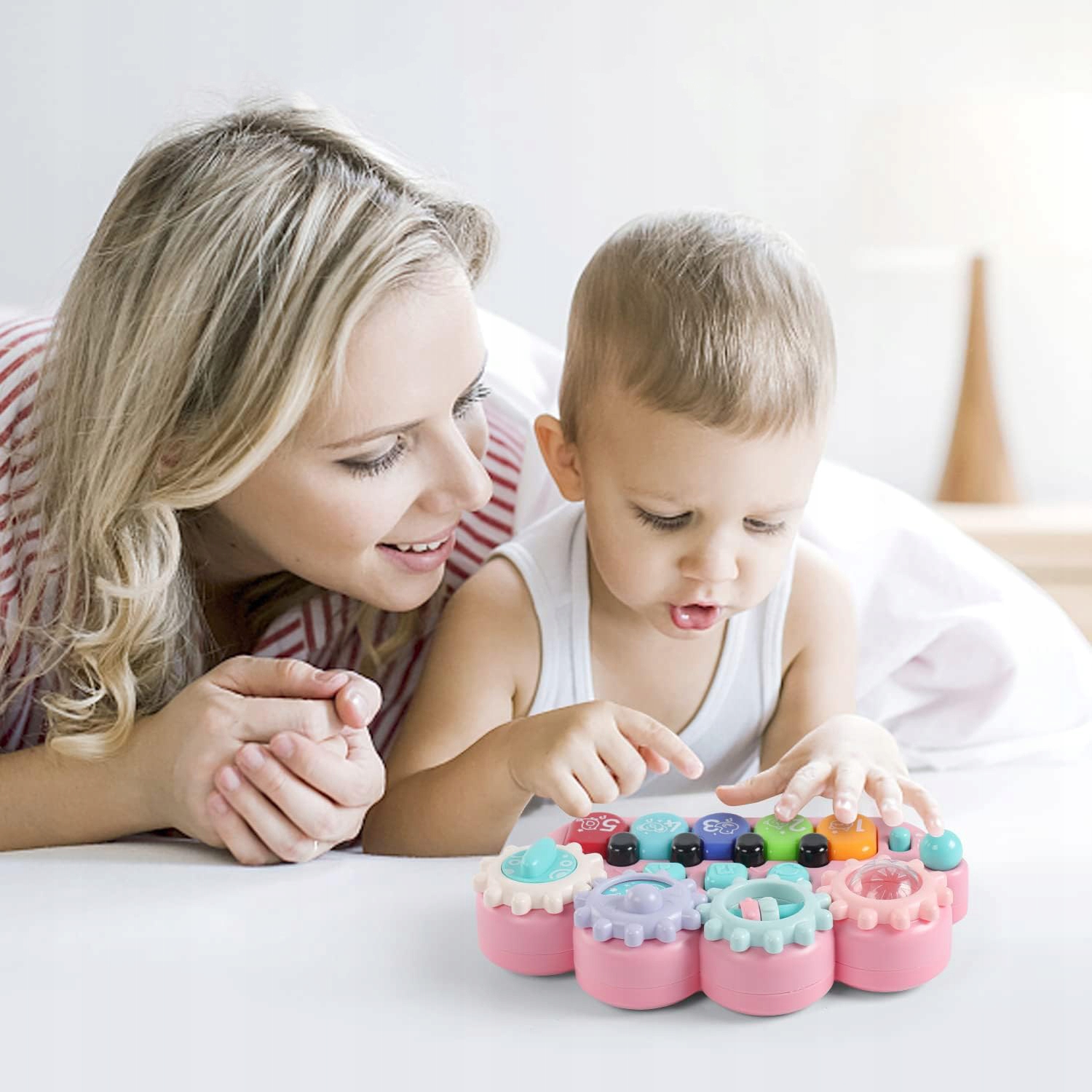 INTERAKTYWNE ORGANKI MUZYCZNE PIANINKO EDUKACYJNE ZABAWKA DLA DZIECKA 1 ROK Materiał plastik