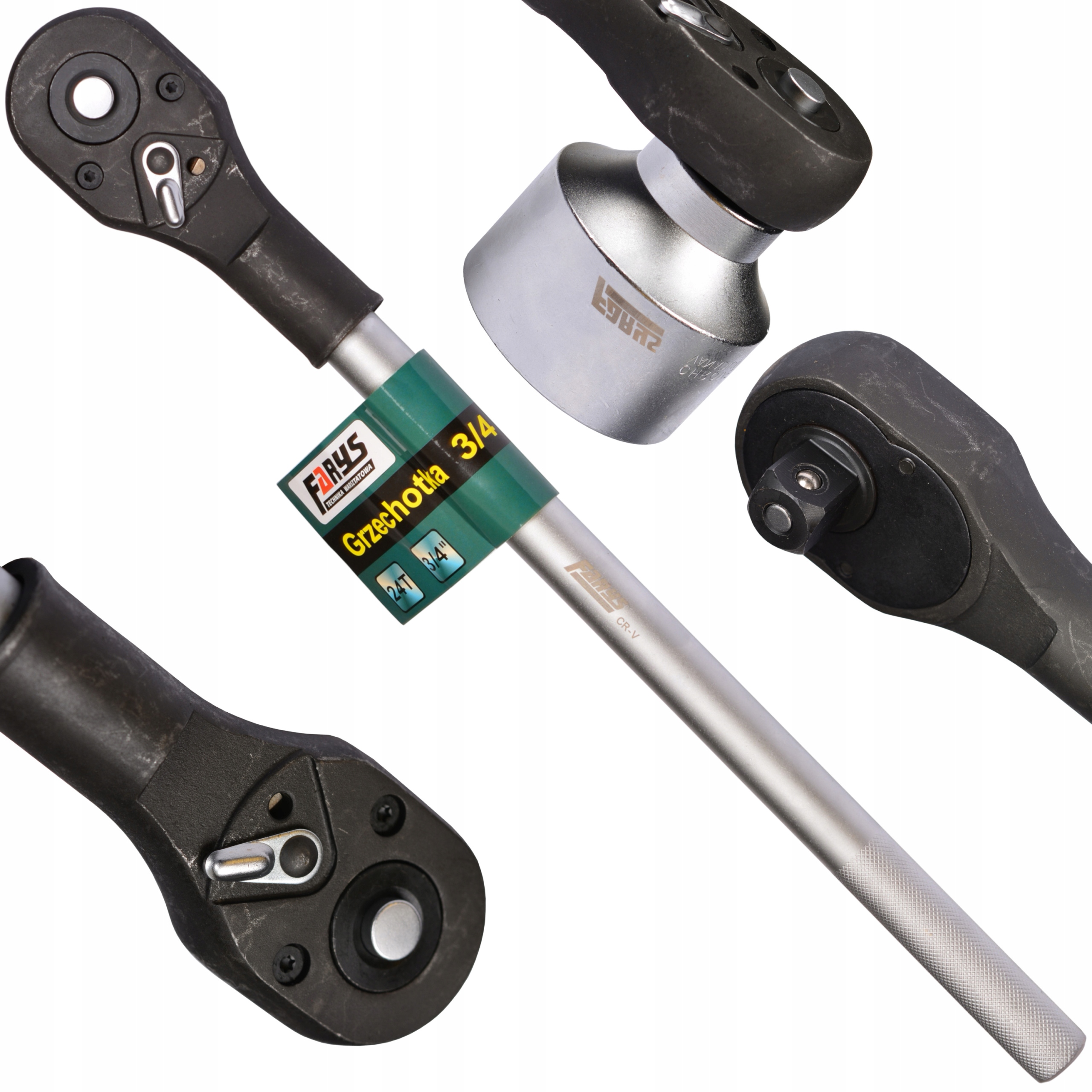 Трещотка для насадок 3/4 длиной 24 зубца CRV Farys