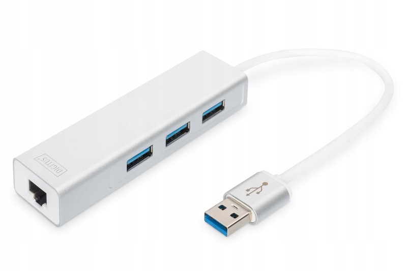 

Digitus 2w1 Hub 3 Porty Usb 3.0 Ethernet RJ45 Lan