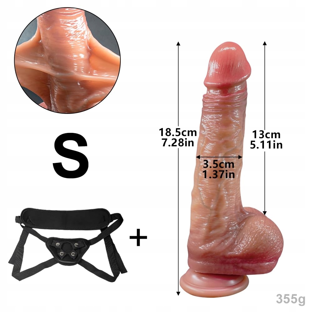 JIXAXE Realistyczny Dildo Miękki Strap On Silikonowy — miniatura 2