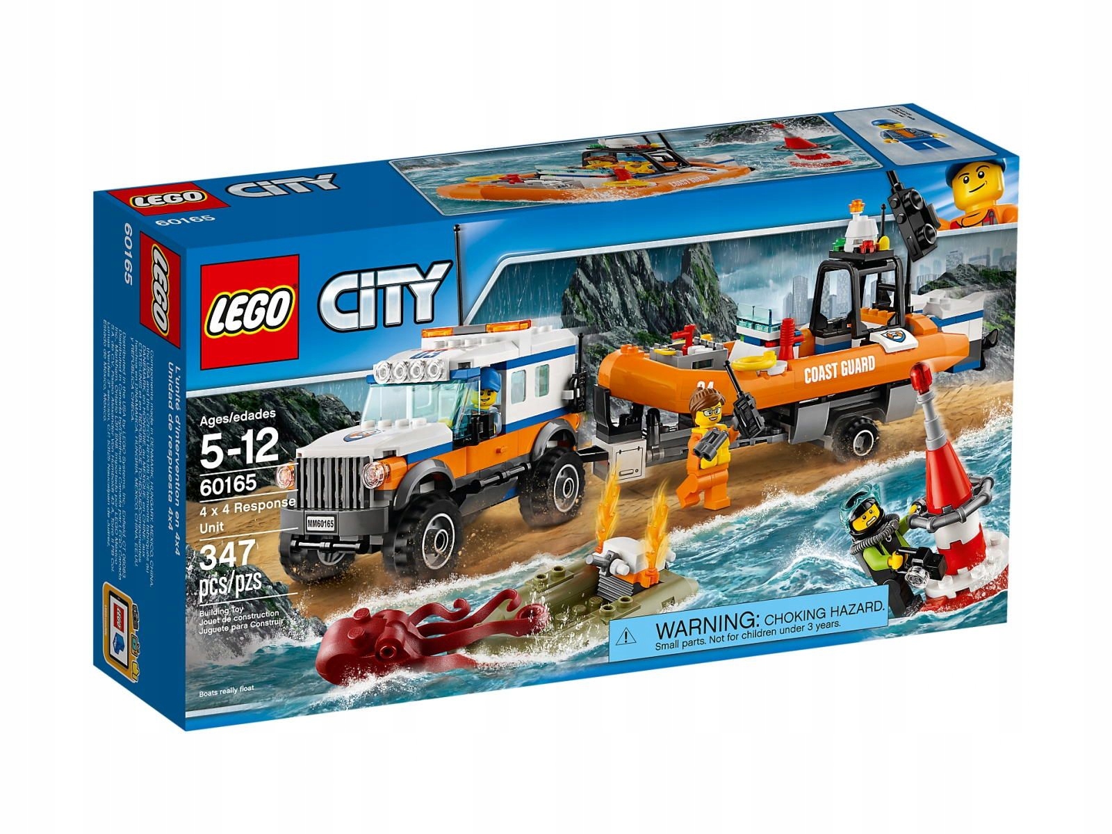 Lego 60165 City Terenówka szybkiego reagowania ponton łódź ośmiornica