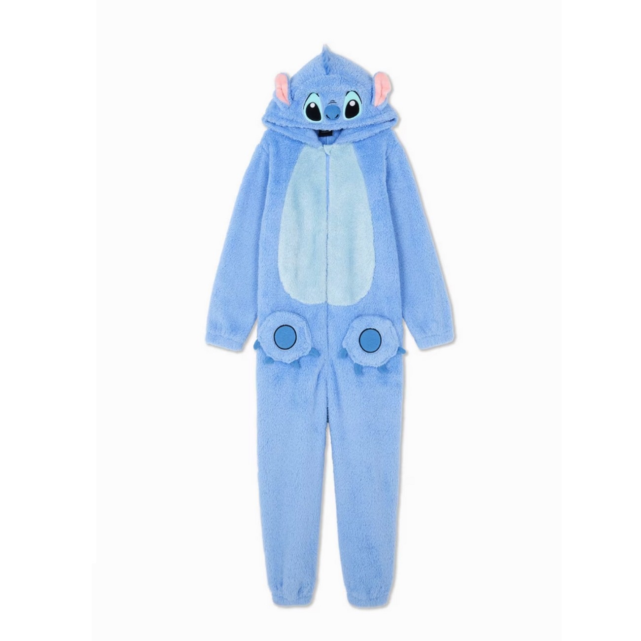 Stitch Kombinezon onesie 134 ciepły na zamek z kapturem 8-9 lat Disney