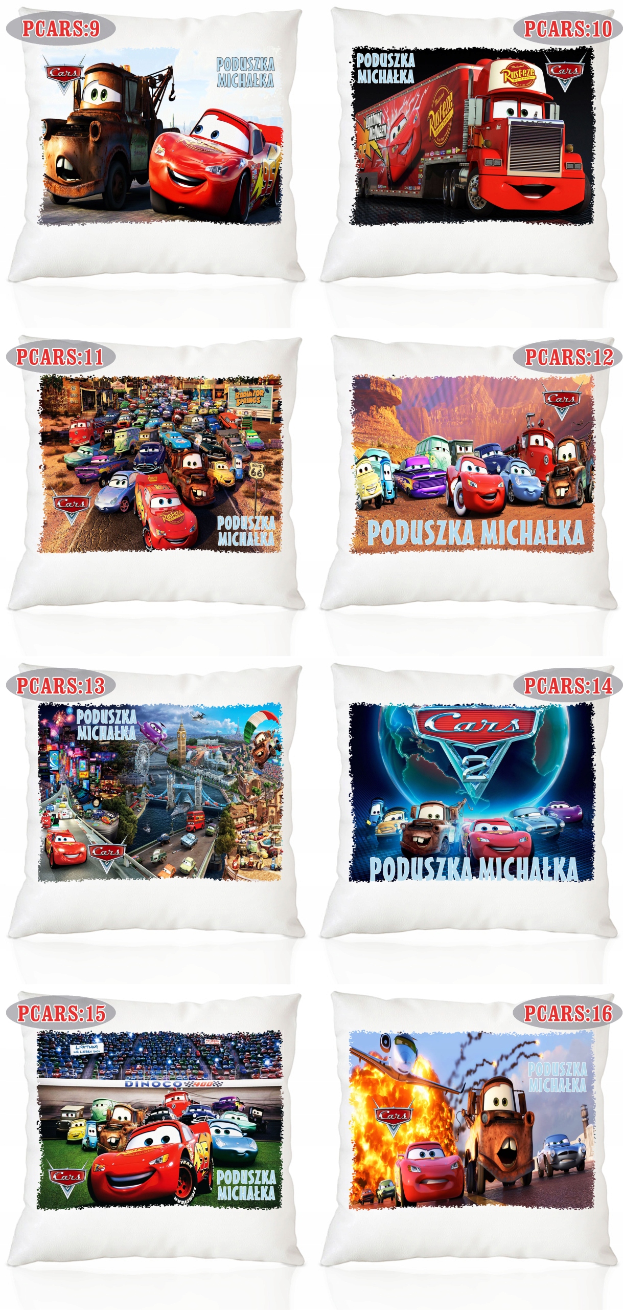 PODUSZKA CARS AUTA ZŁOMEK MCQUEEN + IMIĘ PREZENT Marka inna marka