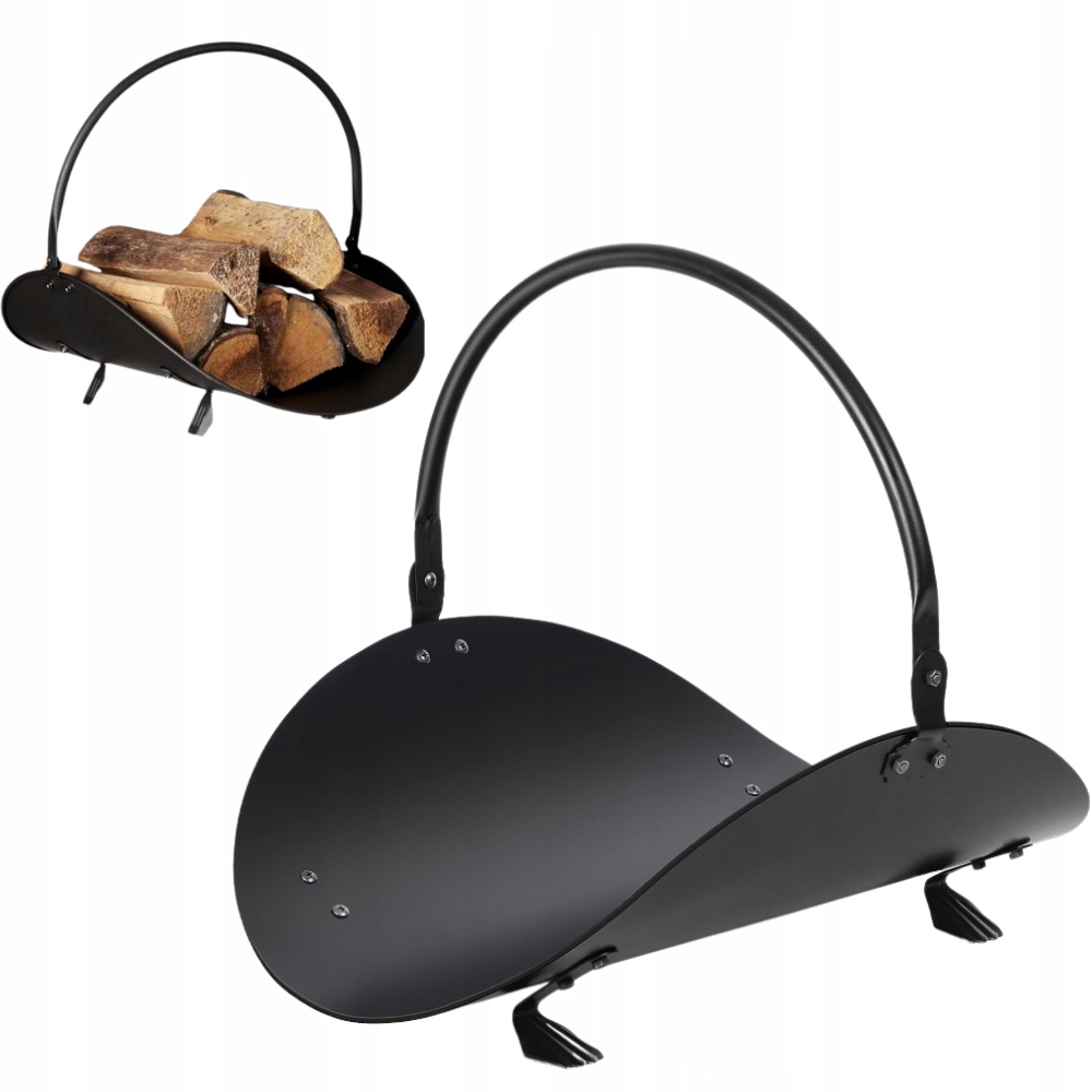 STOJAK NA DREWNO KOMINKOWE OPAŁOWE DO KOMINKA METALOWY PRZENOŚNY KOSZ