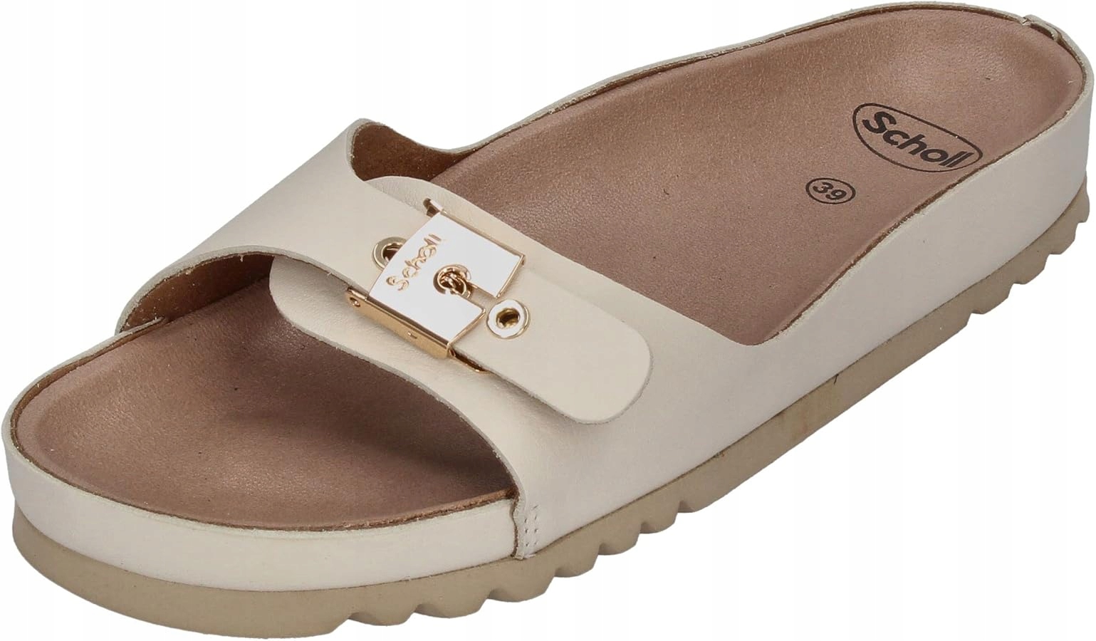 Scholl Dámské Nazouváky Béžové Se Zlatou Sponou 39 T7A