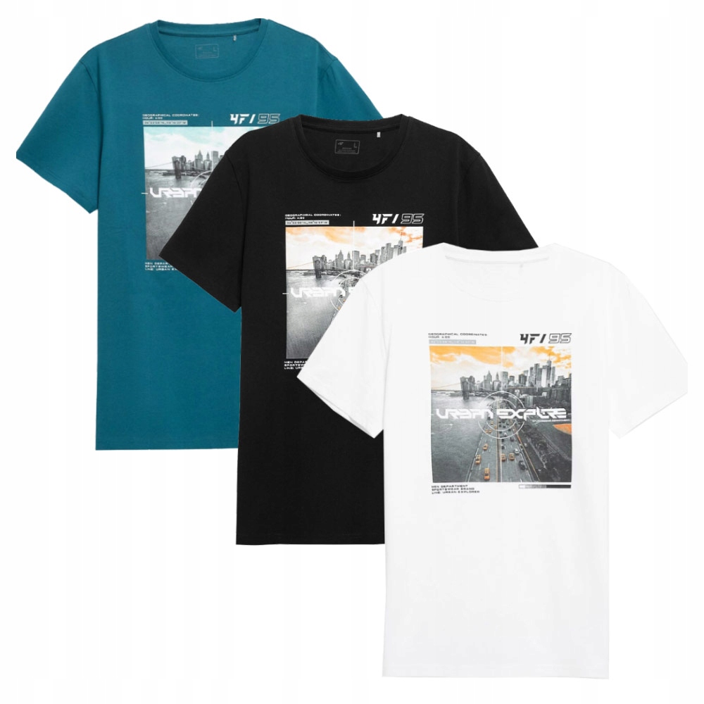 

4F T-shirt Koszulka Męska Zestaw 3 Szt. TSM011 XXL