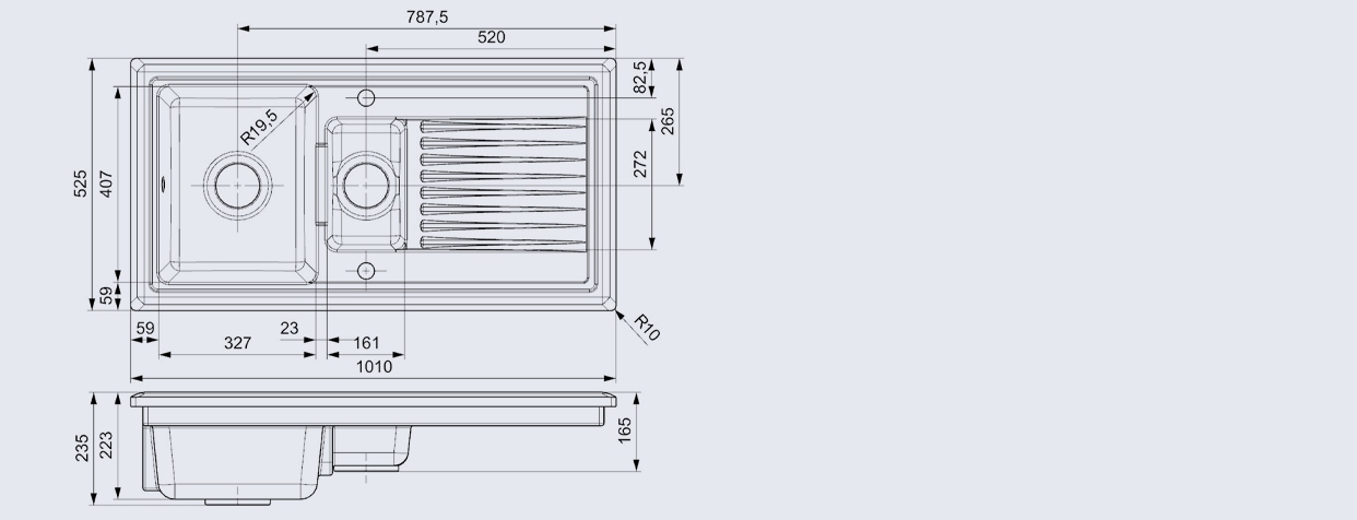 Zlew Reginox Classic 15 Czarny/miedź ceramika Kod producenta R25567_2