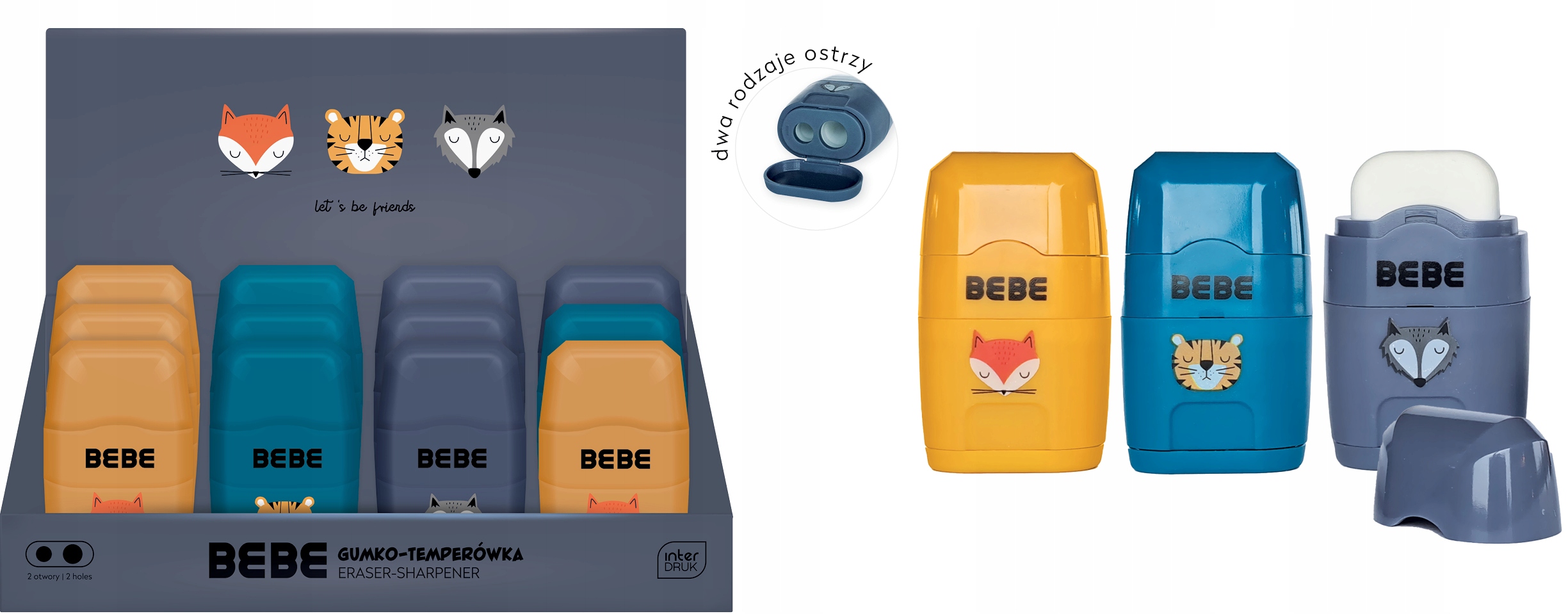 GUMKO-TEMPERÓWKA Z POJEMNIKIEM PODWÓJNA BB TYGRYS Kolor Wielokolorowy