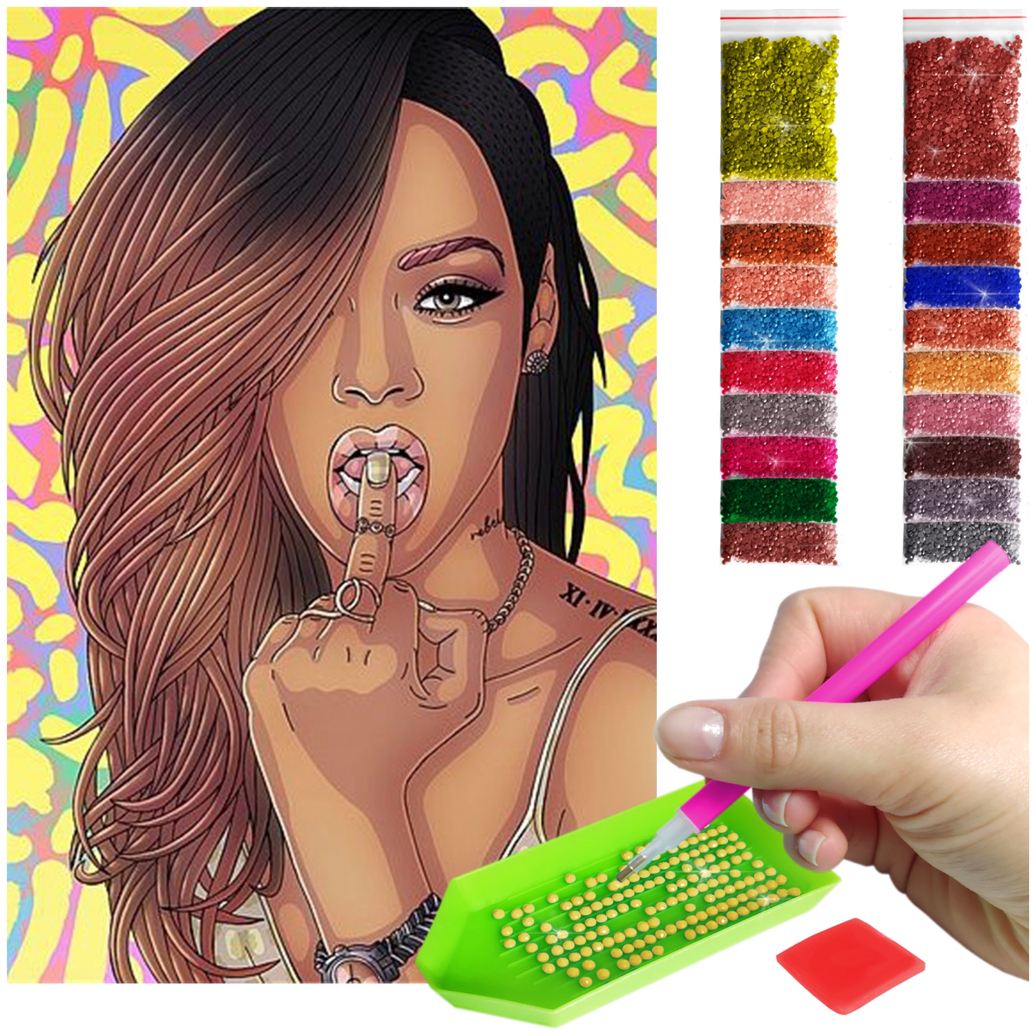 Haft Diamentový Velký 60x40cm Diamond Painting Mozaika Diamentové Příslušenství