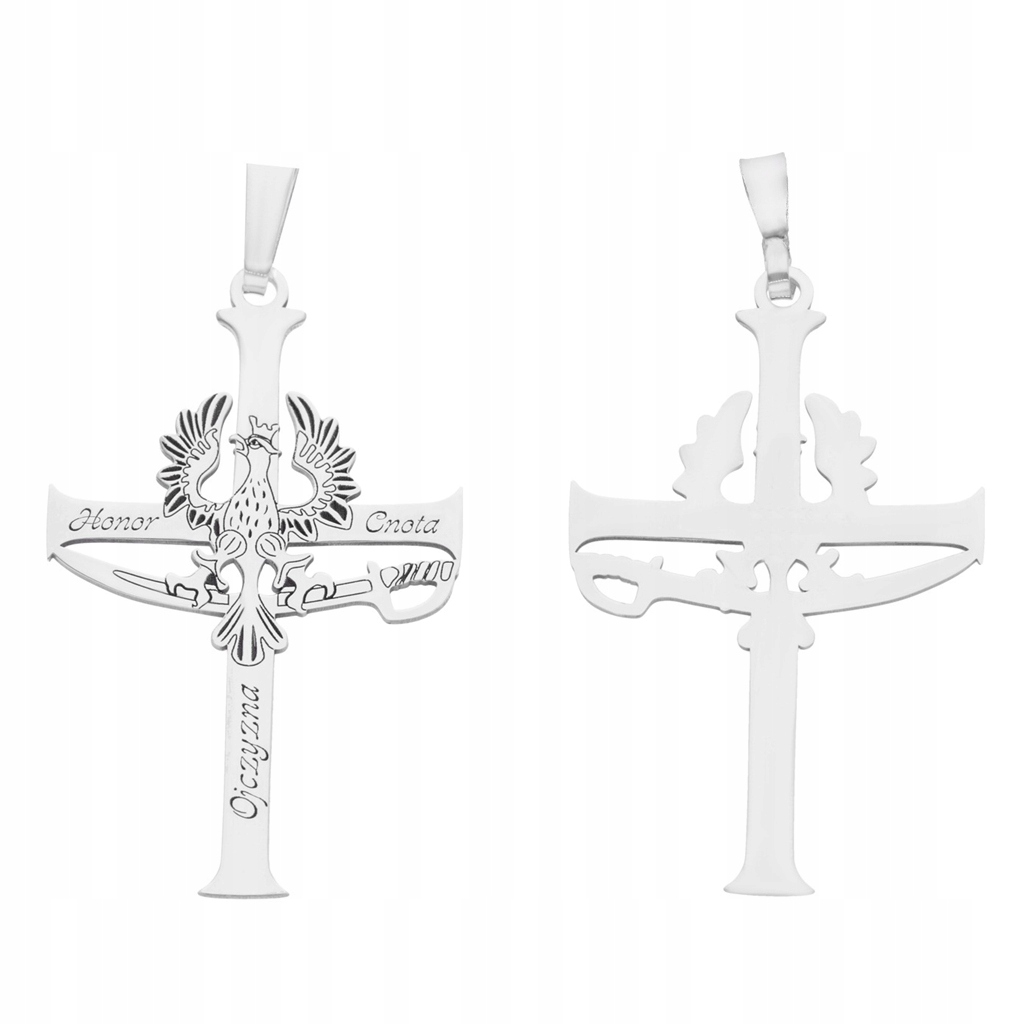 Stříbrný křížek Ag 925 rhodiovaný vlastenecký KC022RM