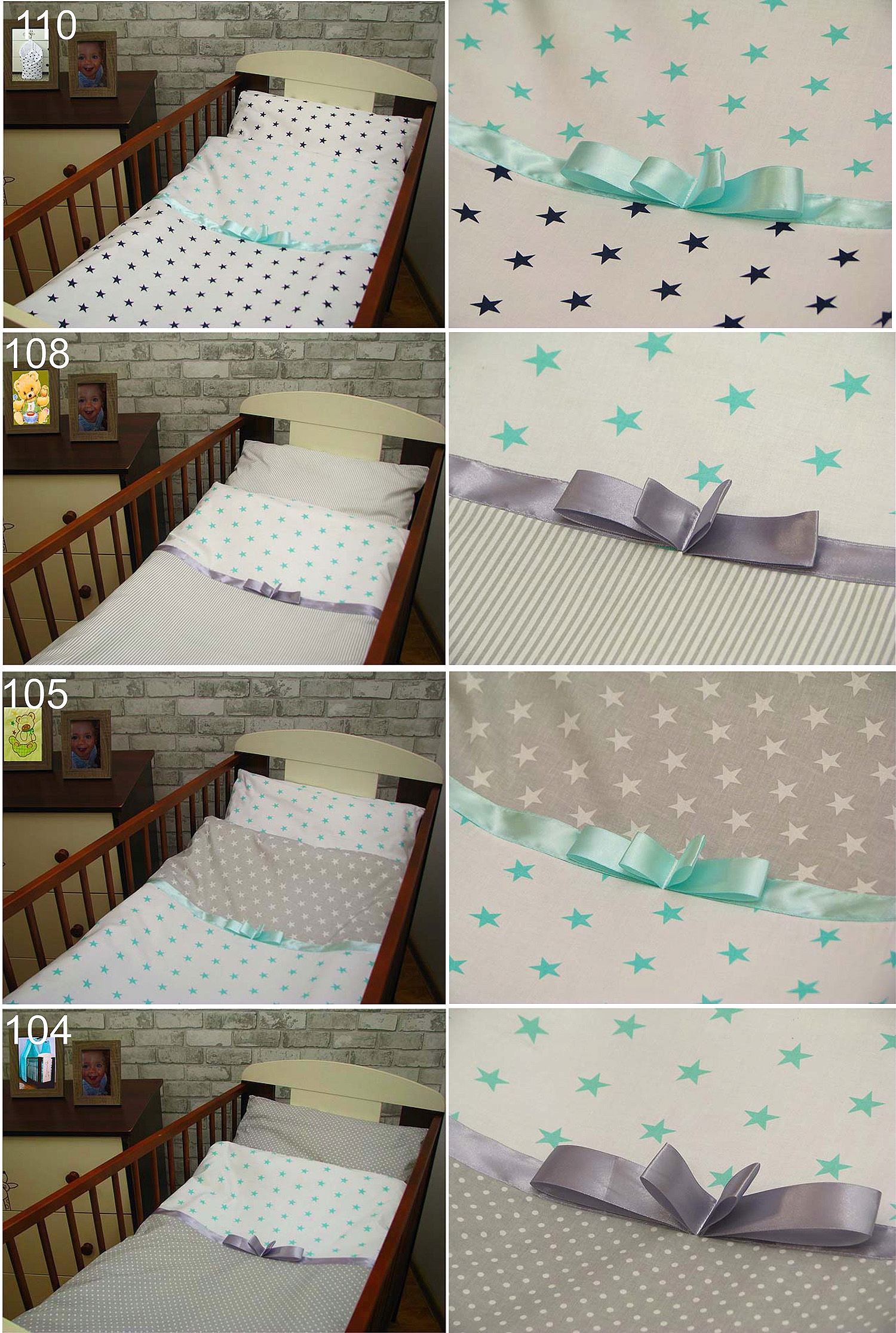 2 el. 90x120 Pościel z kokardką bawełna, poszewki Płeć chłopcy dziewczynki