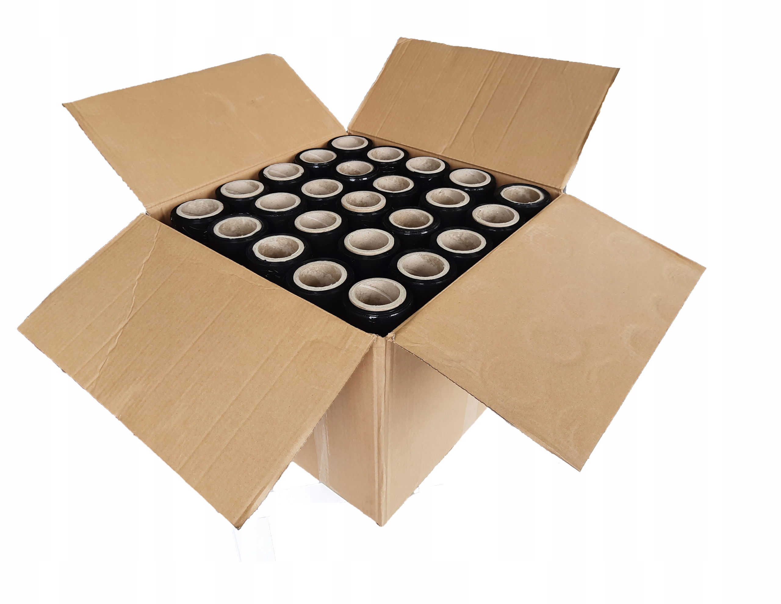 FOLIA STRETCH MINI RAP CZARNA 25CM 0,5 KG STRECH STRECZ CZARNY Waga netto folii 0.35 kg