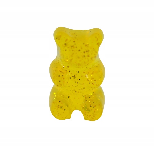 Mini Miś Żółty Brokat