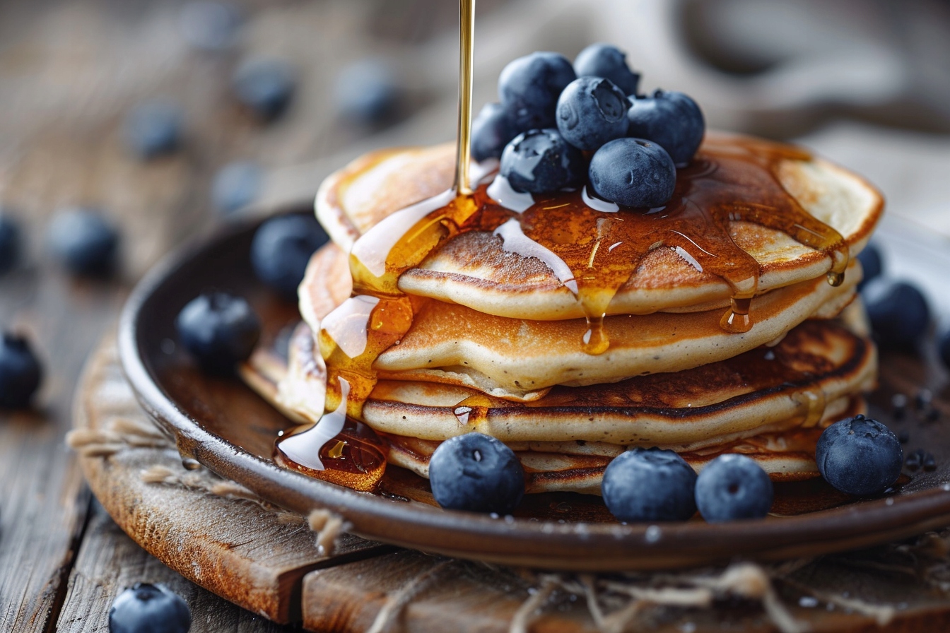 Obraz Na Plátně Canvas Vaření Jídlo Palačinky Pancake Borůvky 120x80