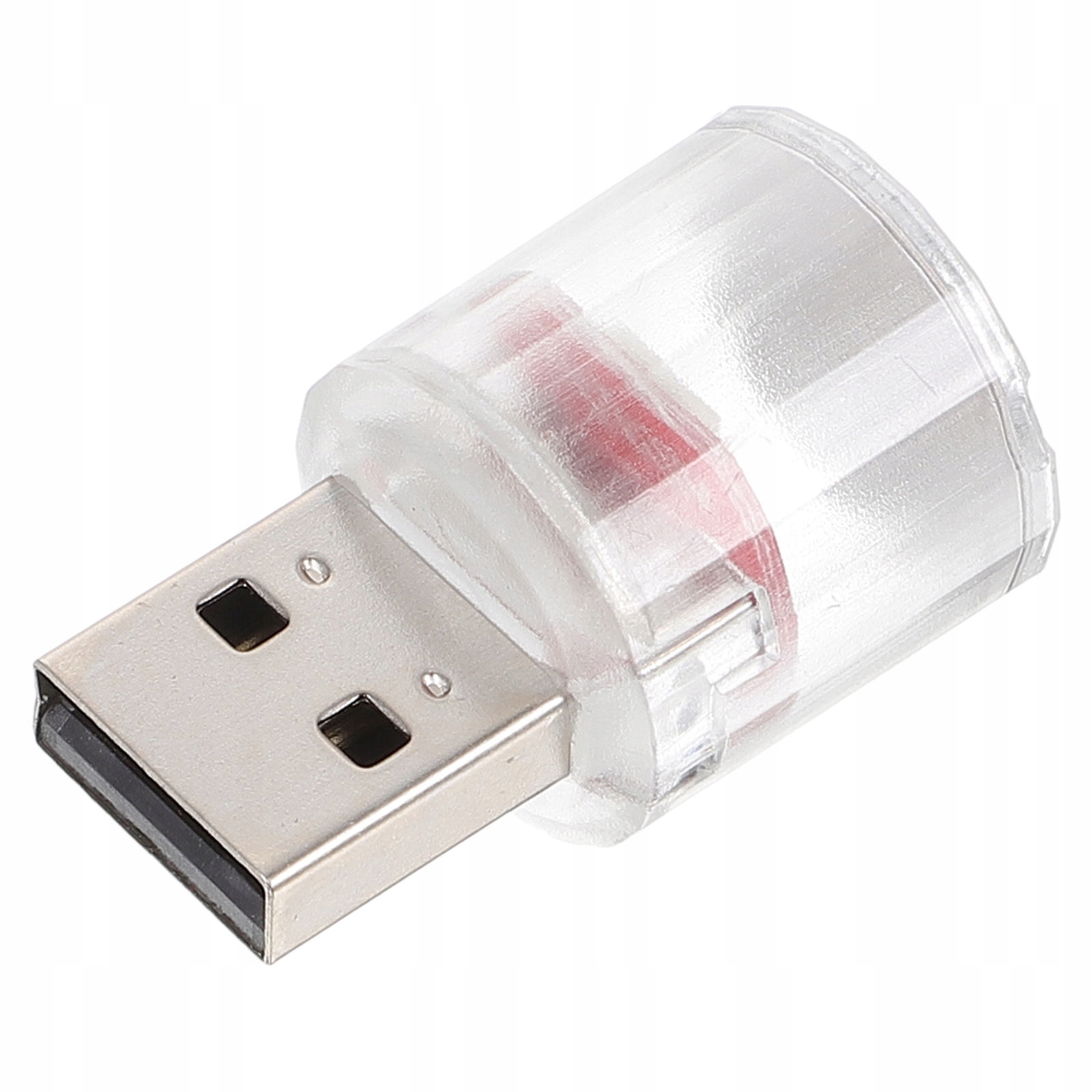 KOMPAKTOWA LAMPKA USB DO SAMOCHODU Z JASNYM CZERWONYM ŚWIATŁEM