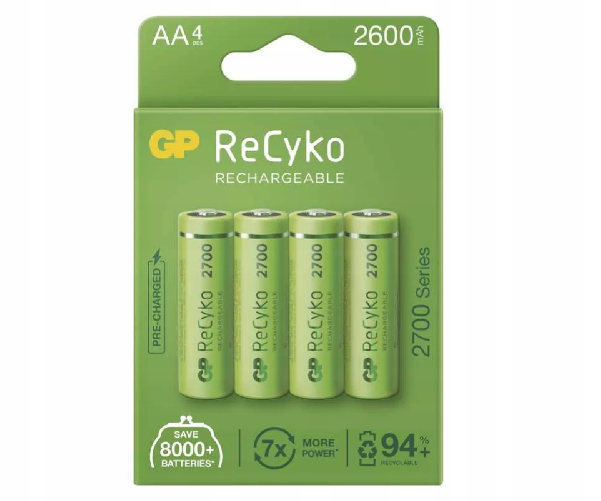 

4x Akumulator Gp Recyko 2700mAh Aa R6 Eco 1,2V Nim